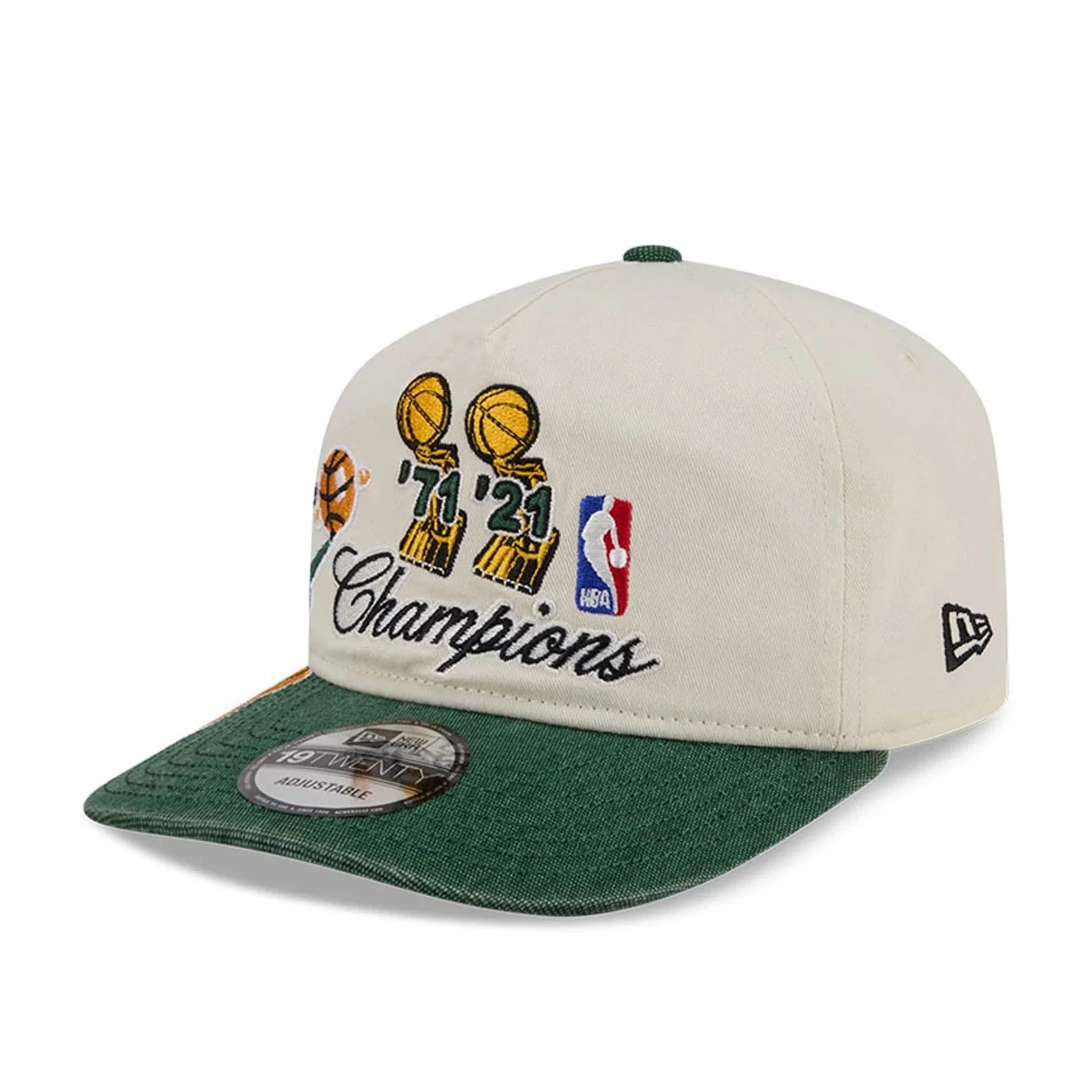 Milwaukee Bucks NBA Hardwood Classic Green 19TWENTY Adjustable Cap - Image 4