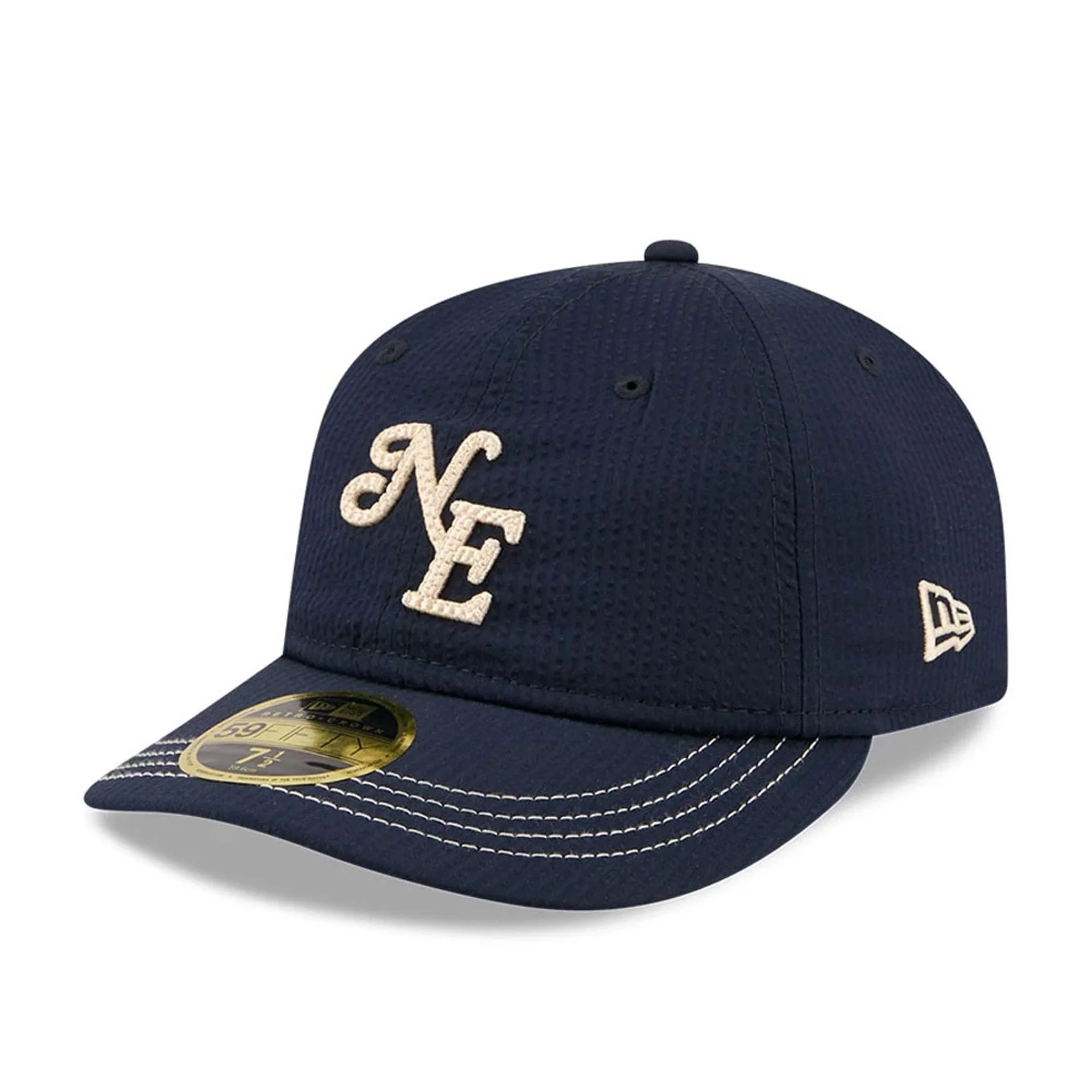 New Era 59FIFTY Day Seersucker Navy Retro Crown 59FIFTY Fitted Cap - Image 3