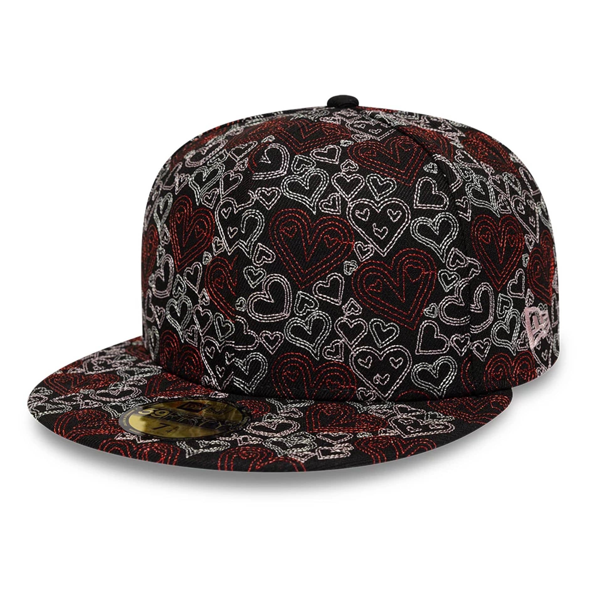 New Era All Over Hearts Black 59FIFTY Fitted Cap