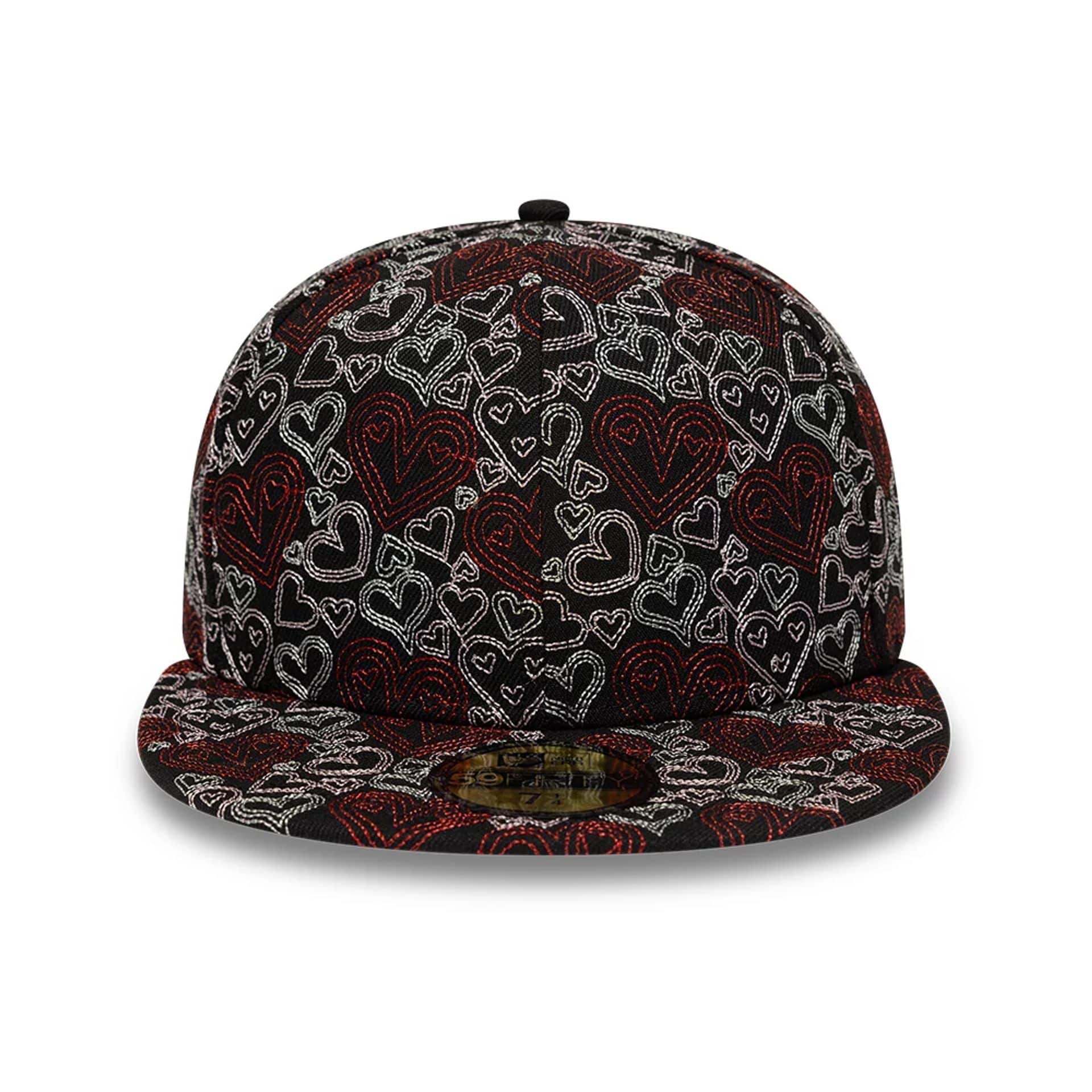 New Era All Over Hearts Black 59FIFTY Fitted Cap - Image 3