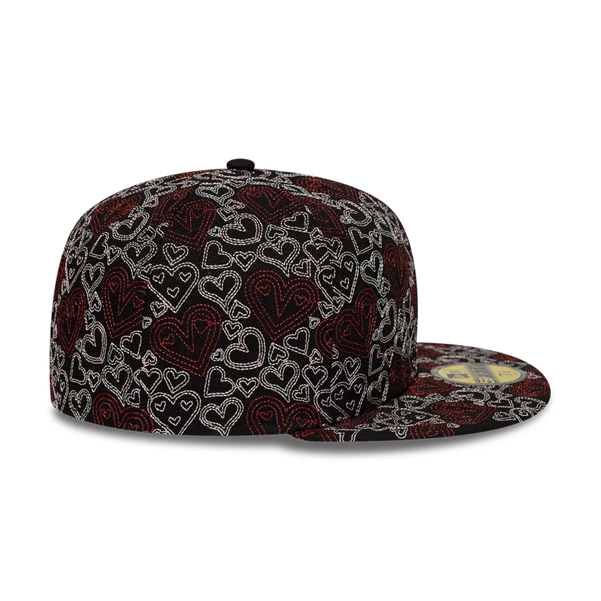 New Era All Over Hearts Black 59FIFTY Fitted Cap - Image 7