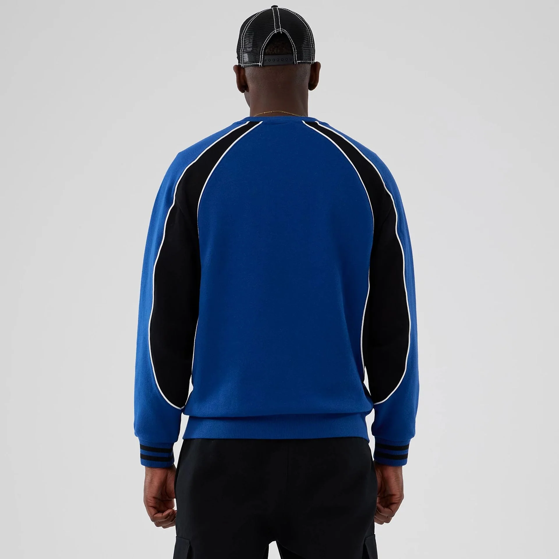 New Era Colour Block Navy Crew Neck Sweater - Image 2