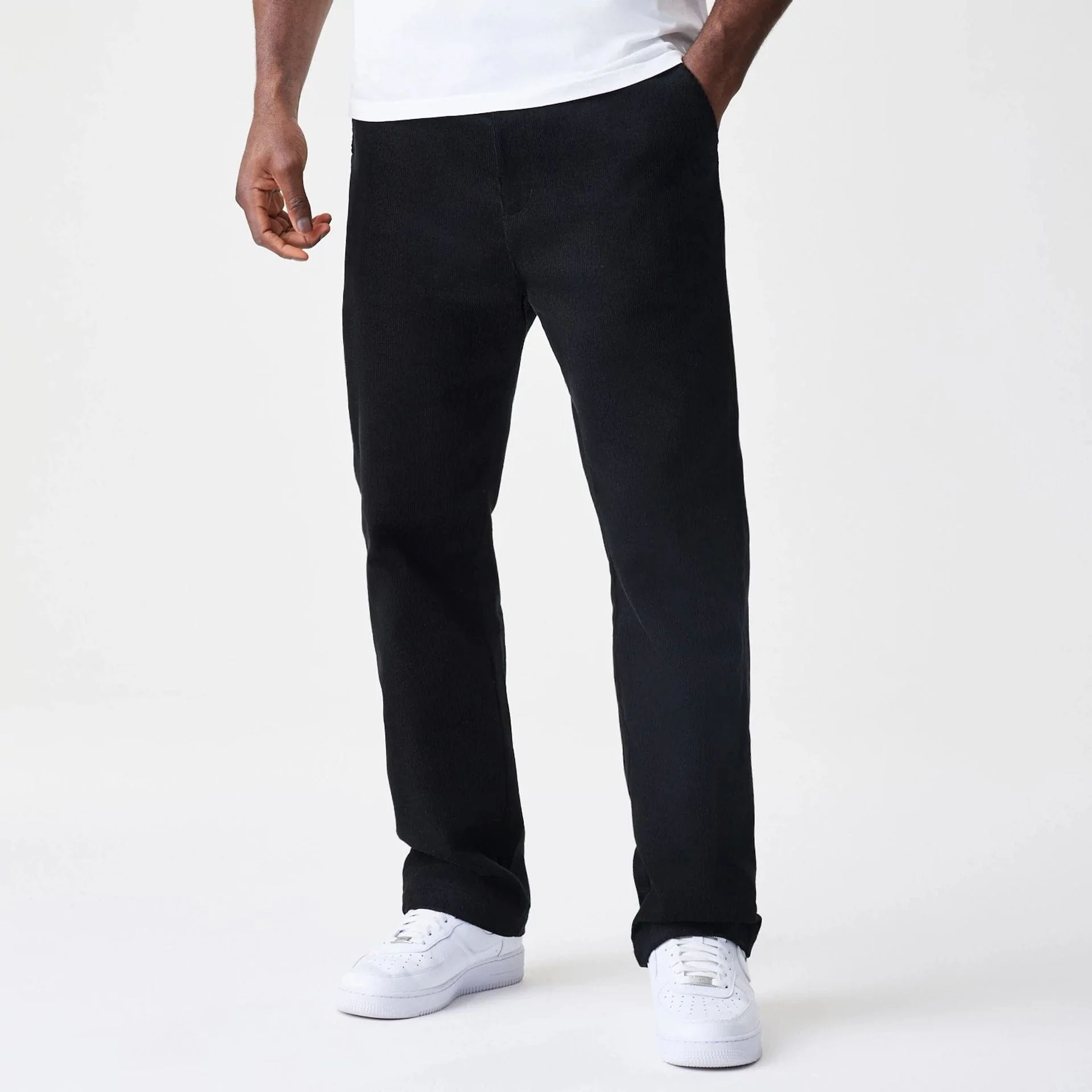 New Era Cord Black Straight Leg Chinos