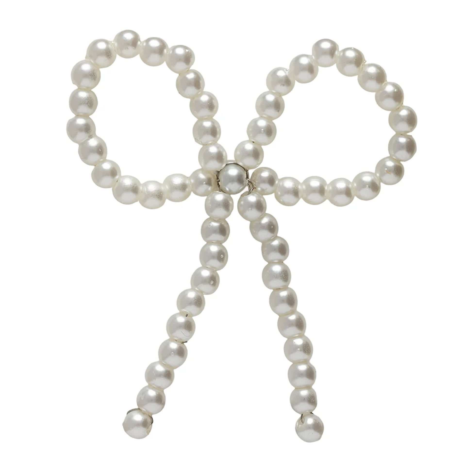 New Era Faux Pearl Bow White Pin Badge