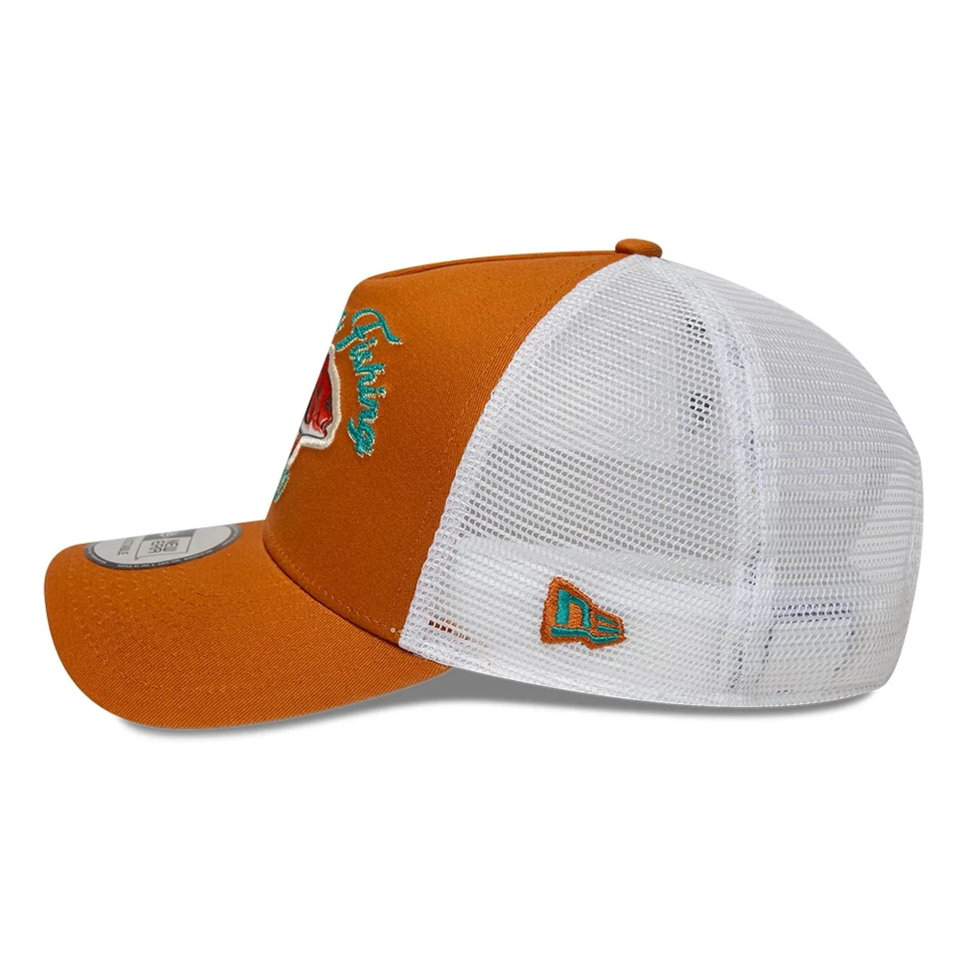 New Era Fishing Orange 9FORTY A-Frame Trucker Adjustable Cap - Image 4