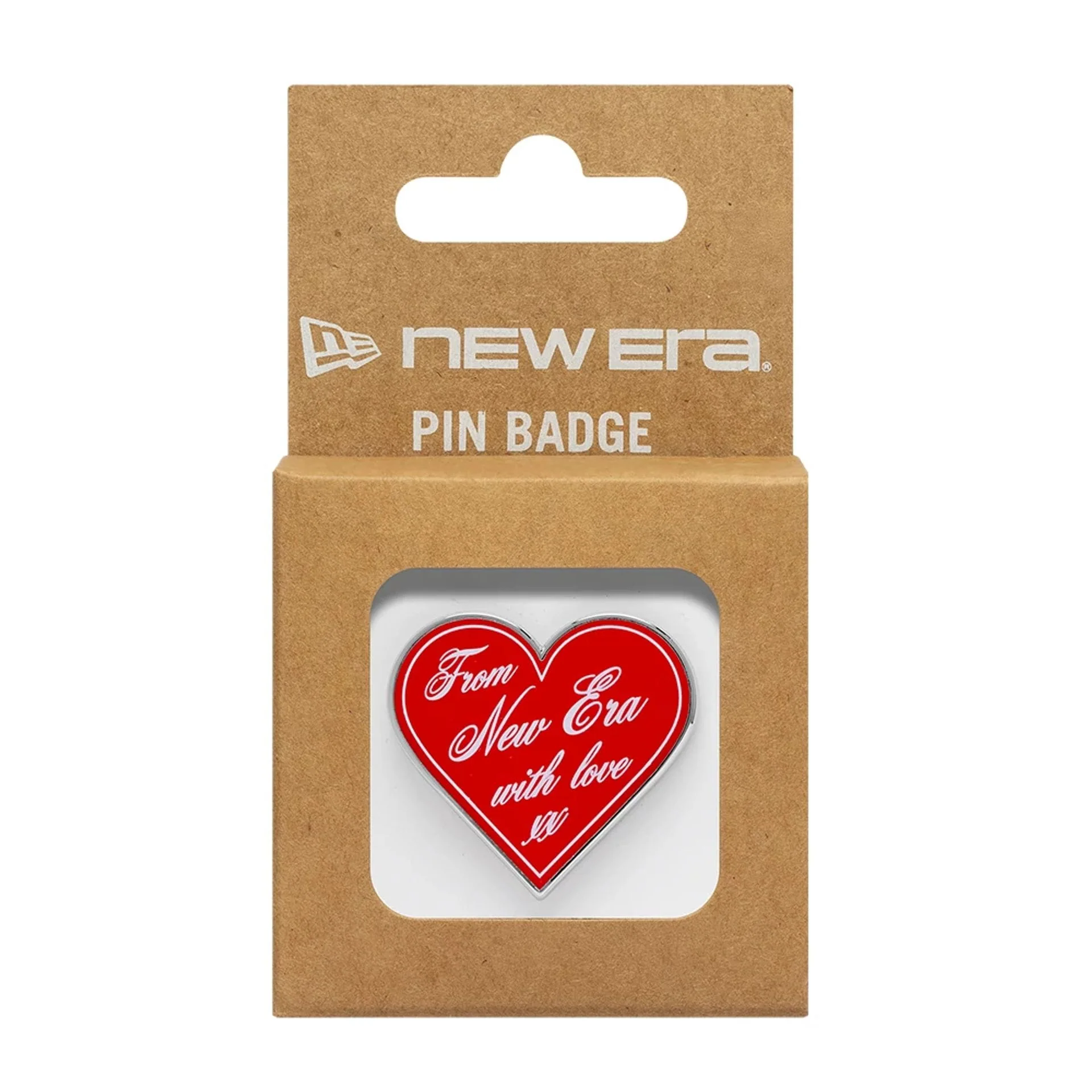 New Era Heart Script Red Pin Badge - Image 3