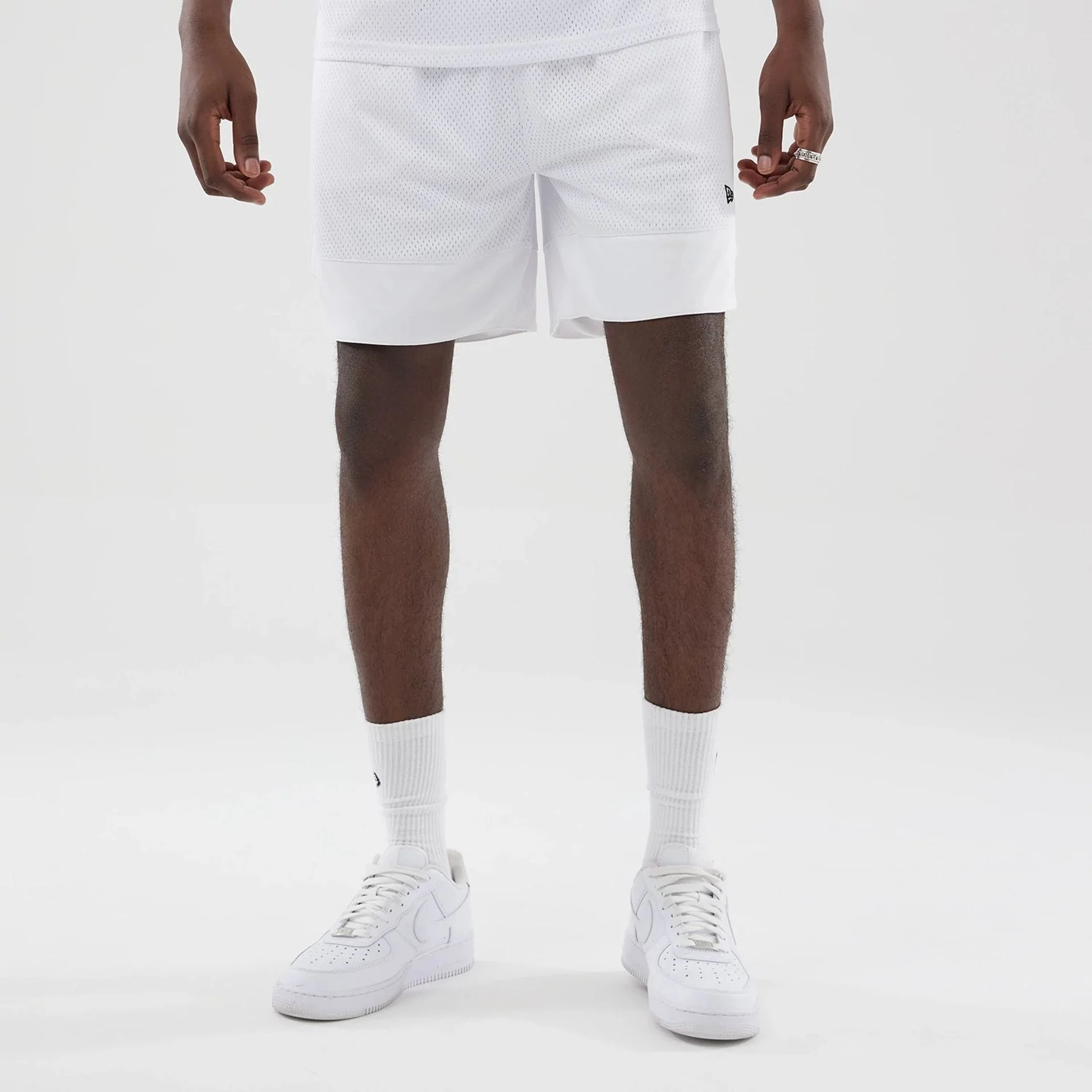 New Era Mesh White Oversized Shorts