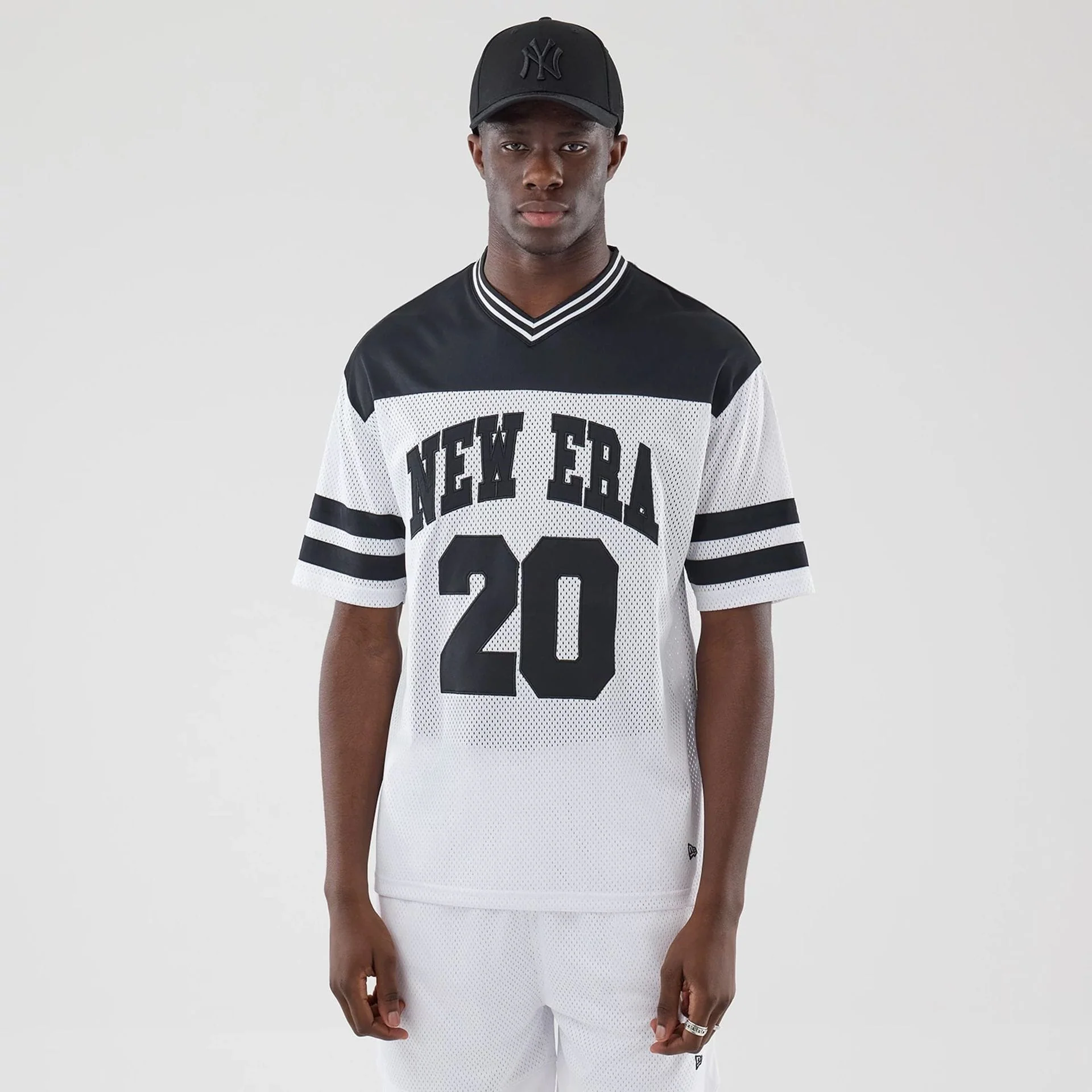 New Era Mesh White Oversized T-Shirt