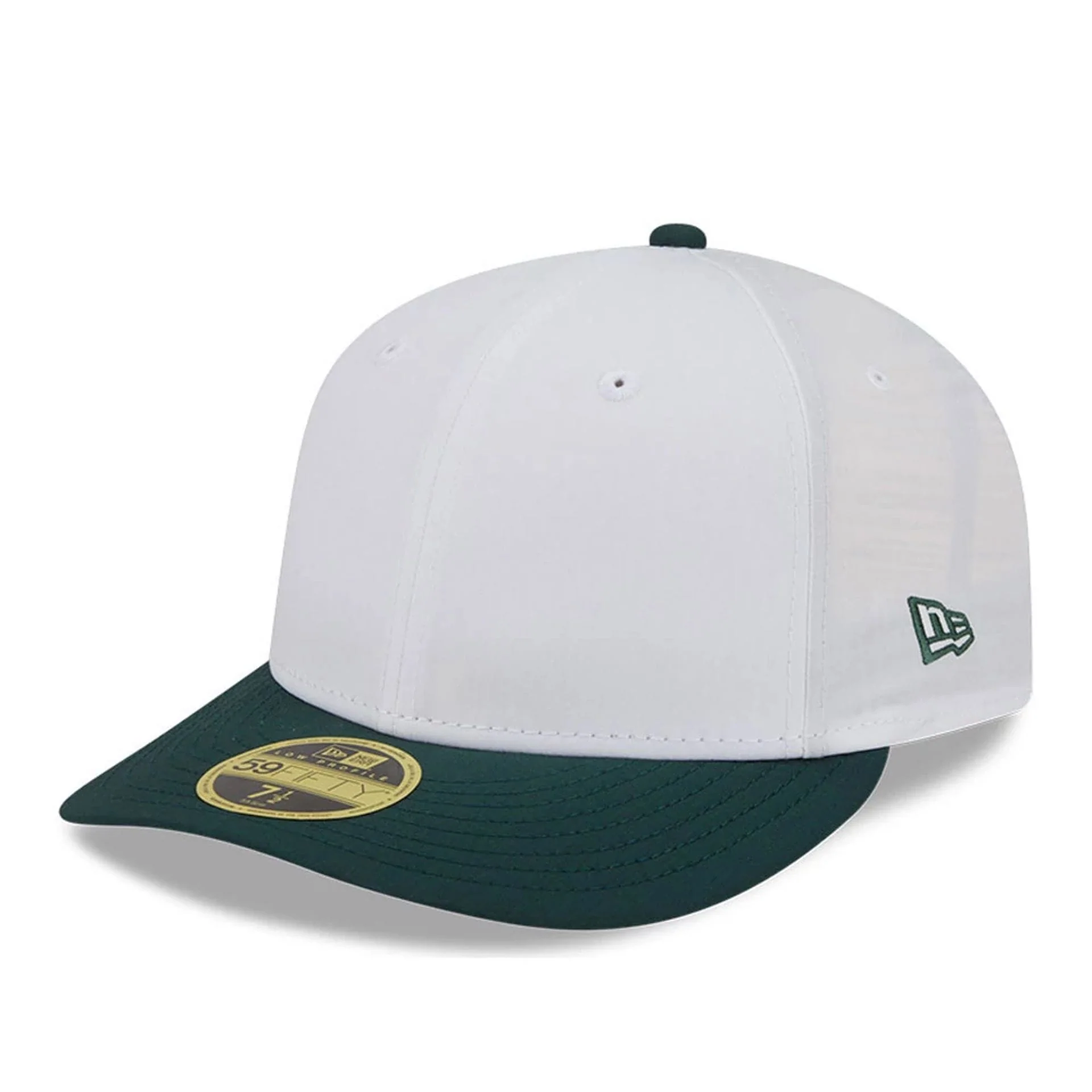 New Era Open White & Dark Green Low Profile 59FIFTY Fitted Cap