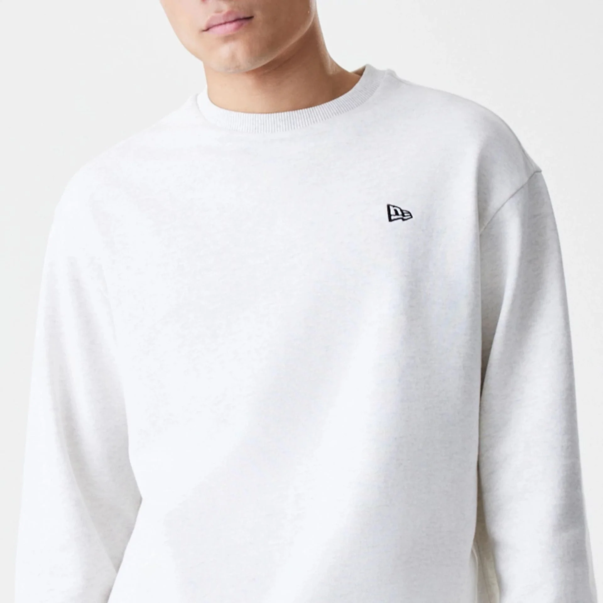 New Era Premium Essential Pastel Grey Oversized Crew Neck Sweater - Image 3