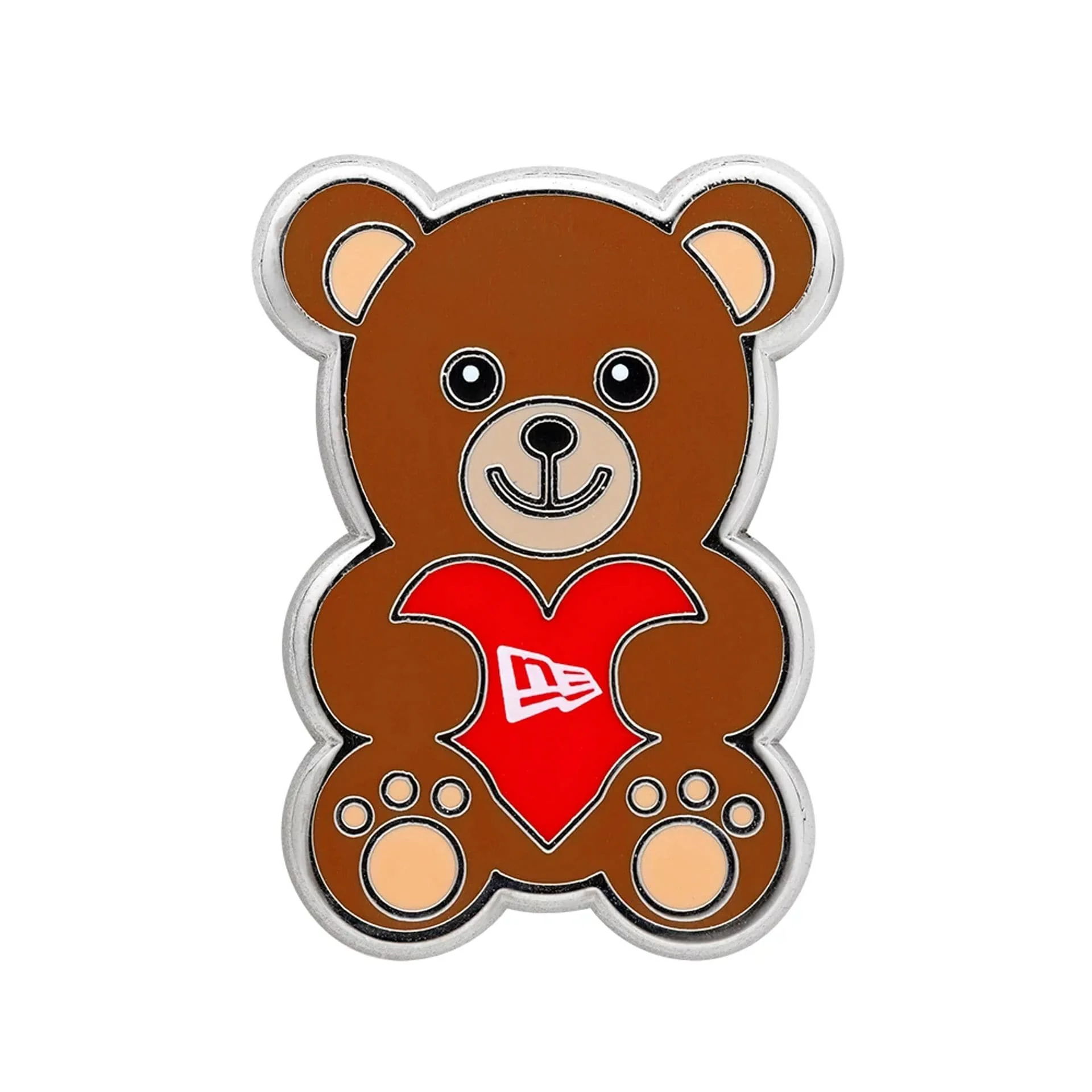New Era Velentine Bear Silver Pin Badge