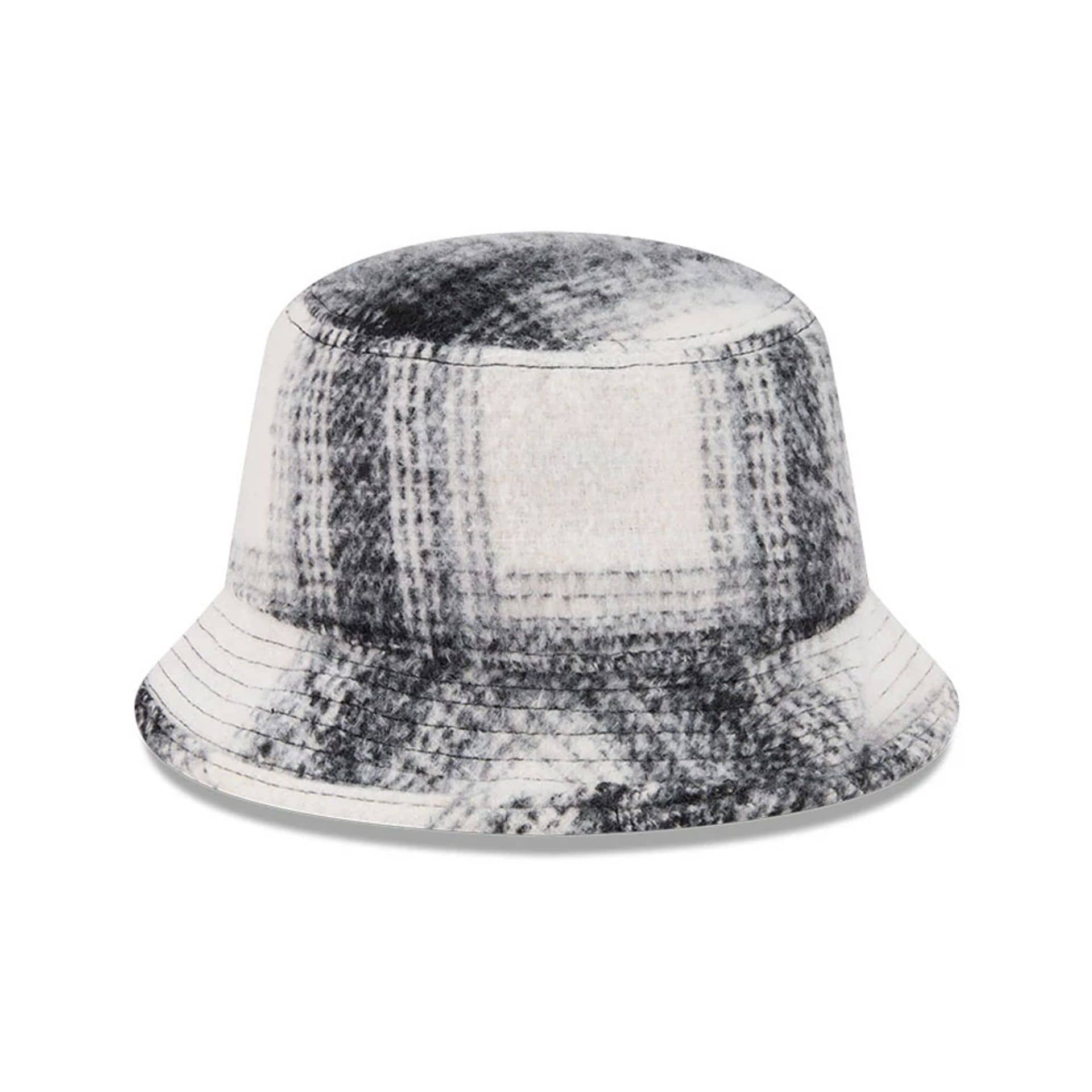 New Era White & Black Plaid Bucket Hat - Image 3