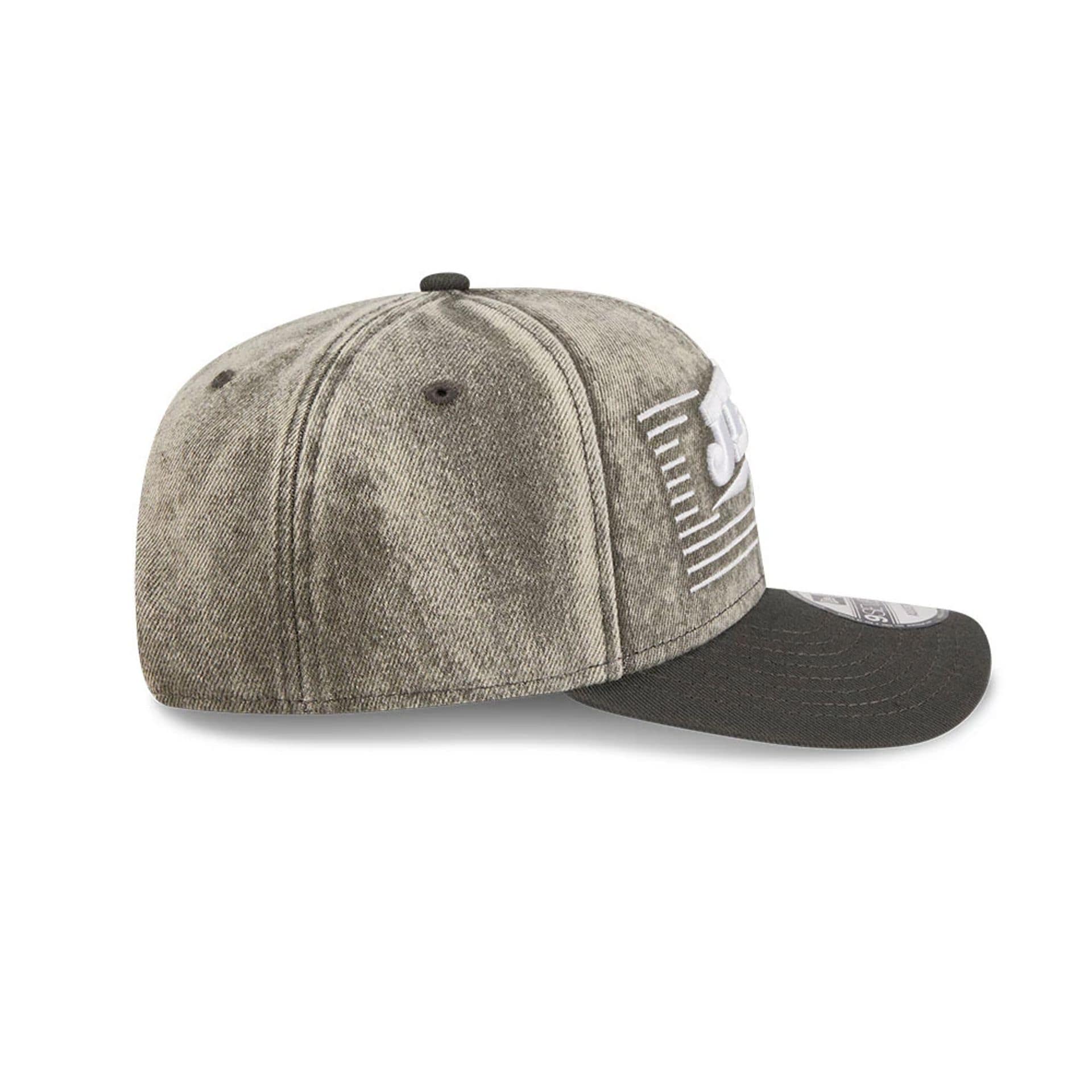 New York Jets NFL Washed Denim Dark Grey 9SEVENTY Stretch Snap Cap - Image 5