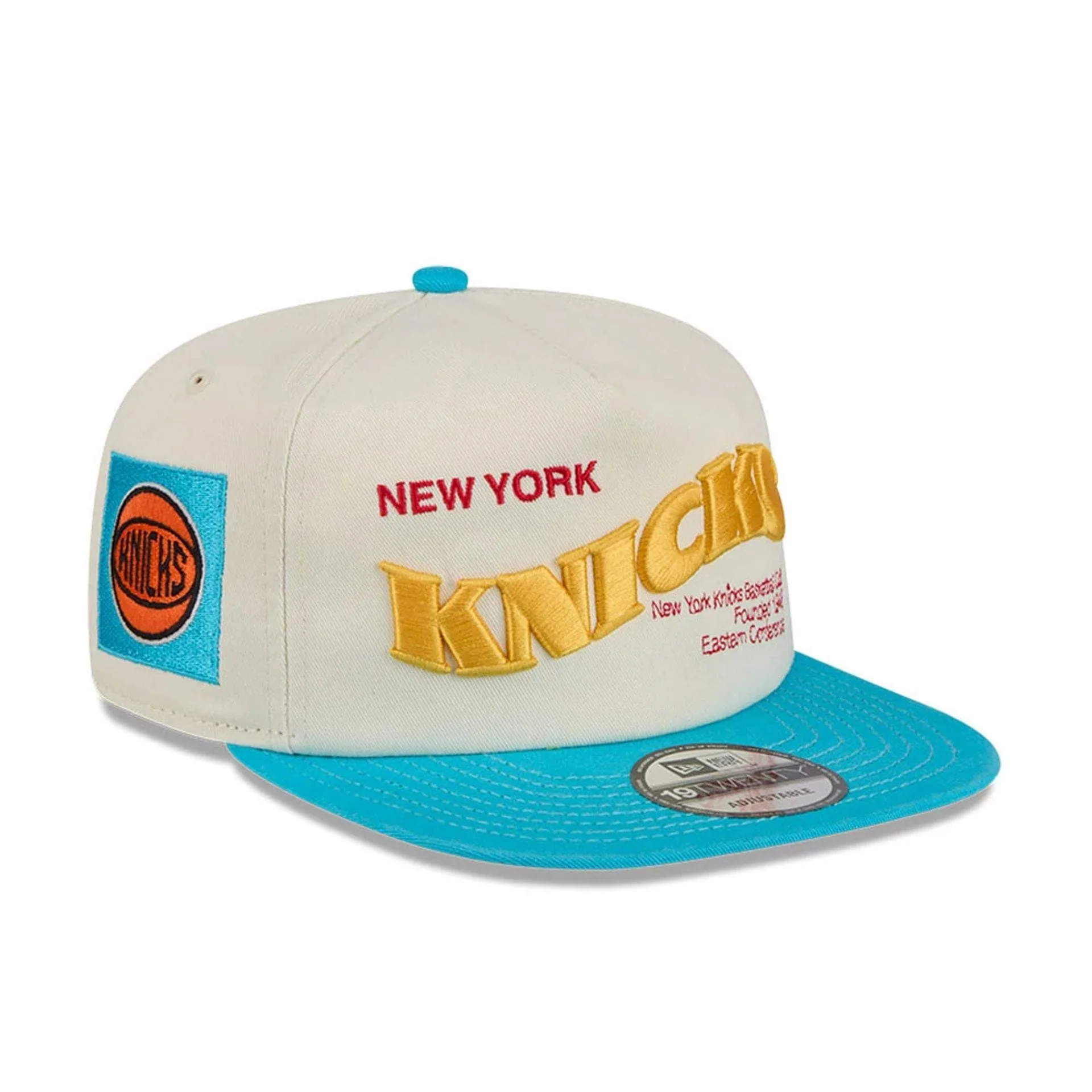 New York Knicks NBA Conference Script White 19TWENTY Adjustable Cap