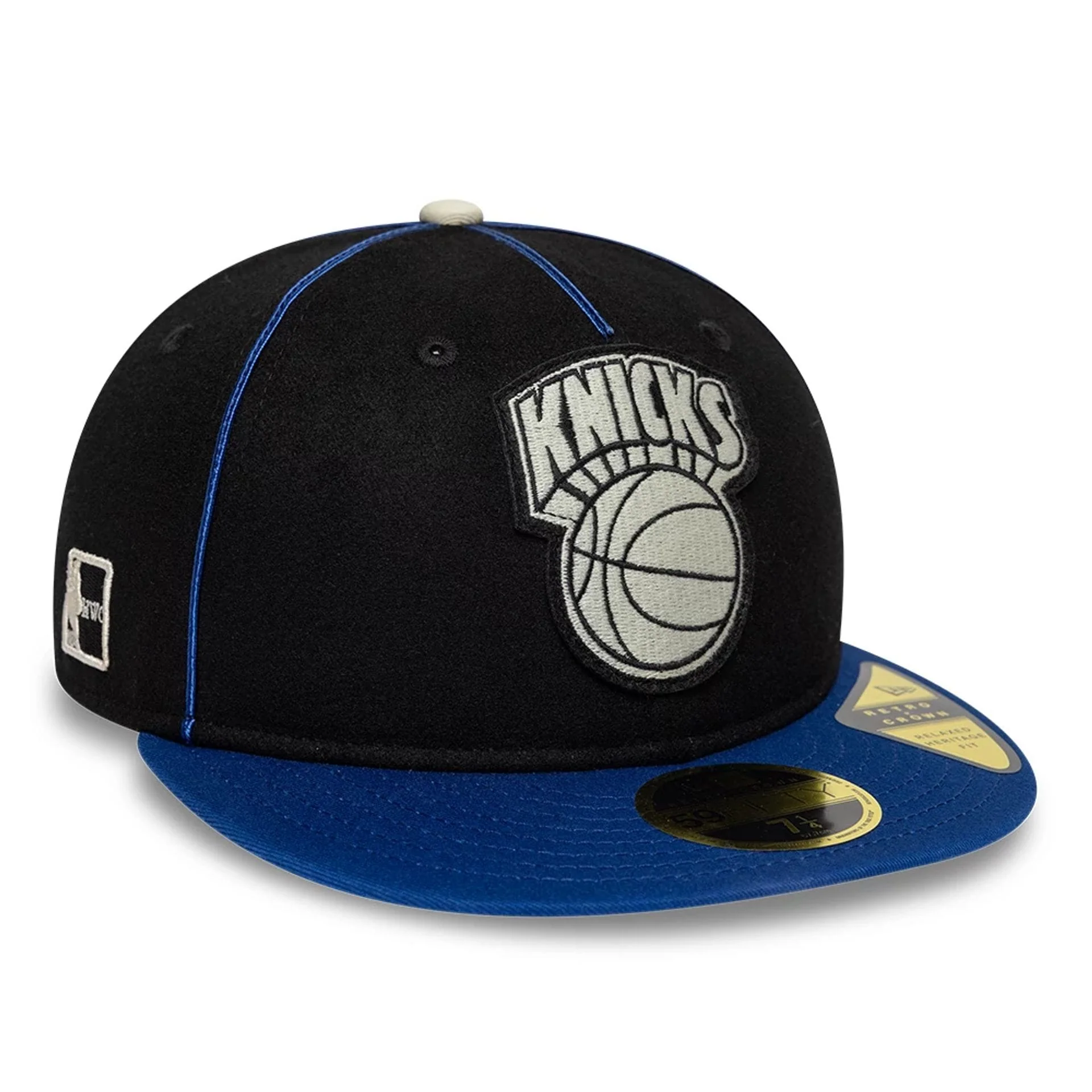New York Knicks NBA Felt Logo Dark Blue Retro Crown 59FIFTY Fitted Cap