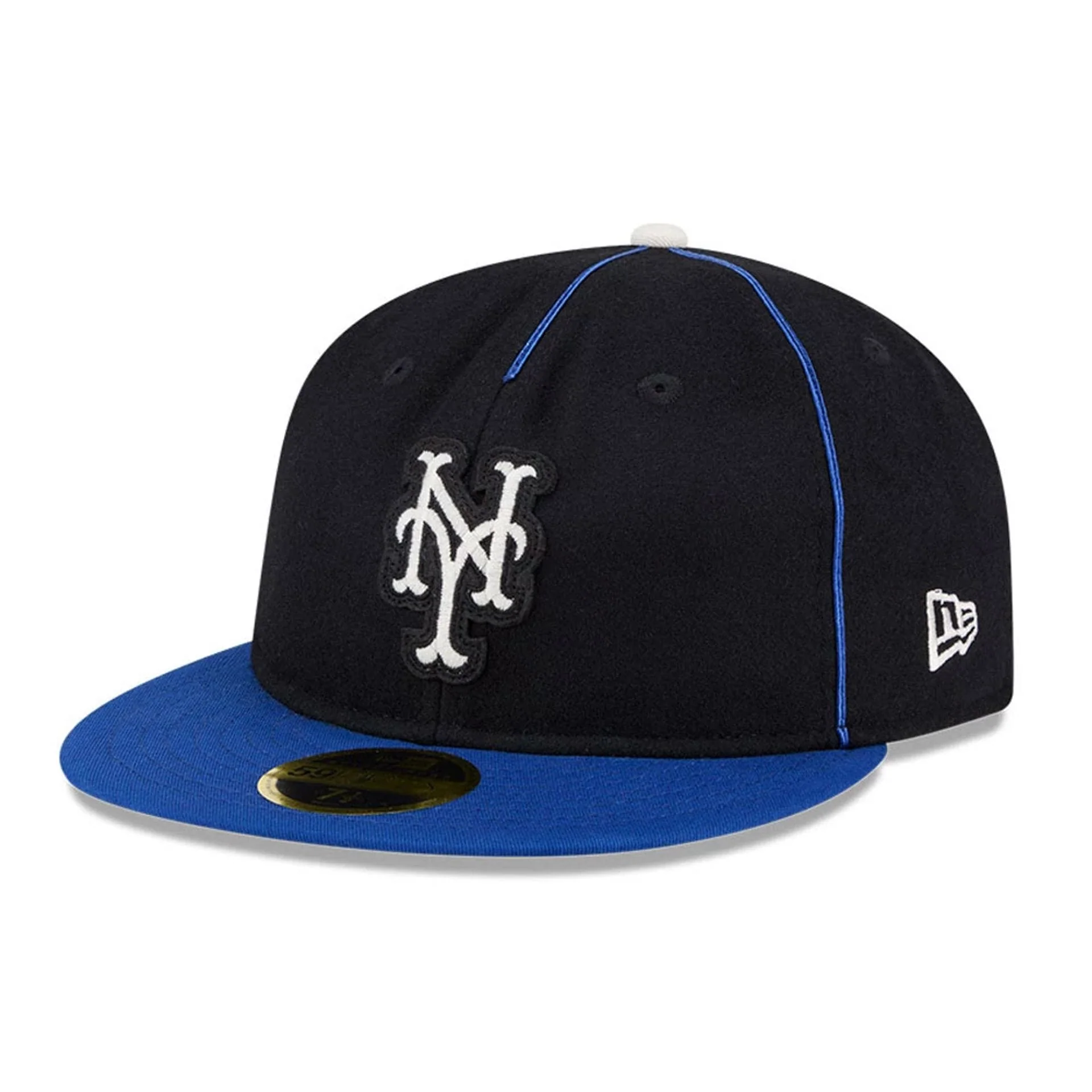 New York Mets MLB Felt Logo Blue Retro Crown 59FIFTY Fitted Cap