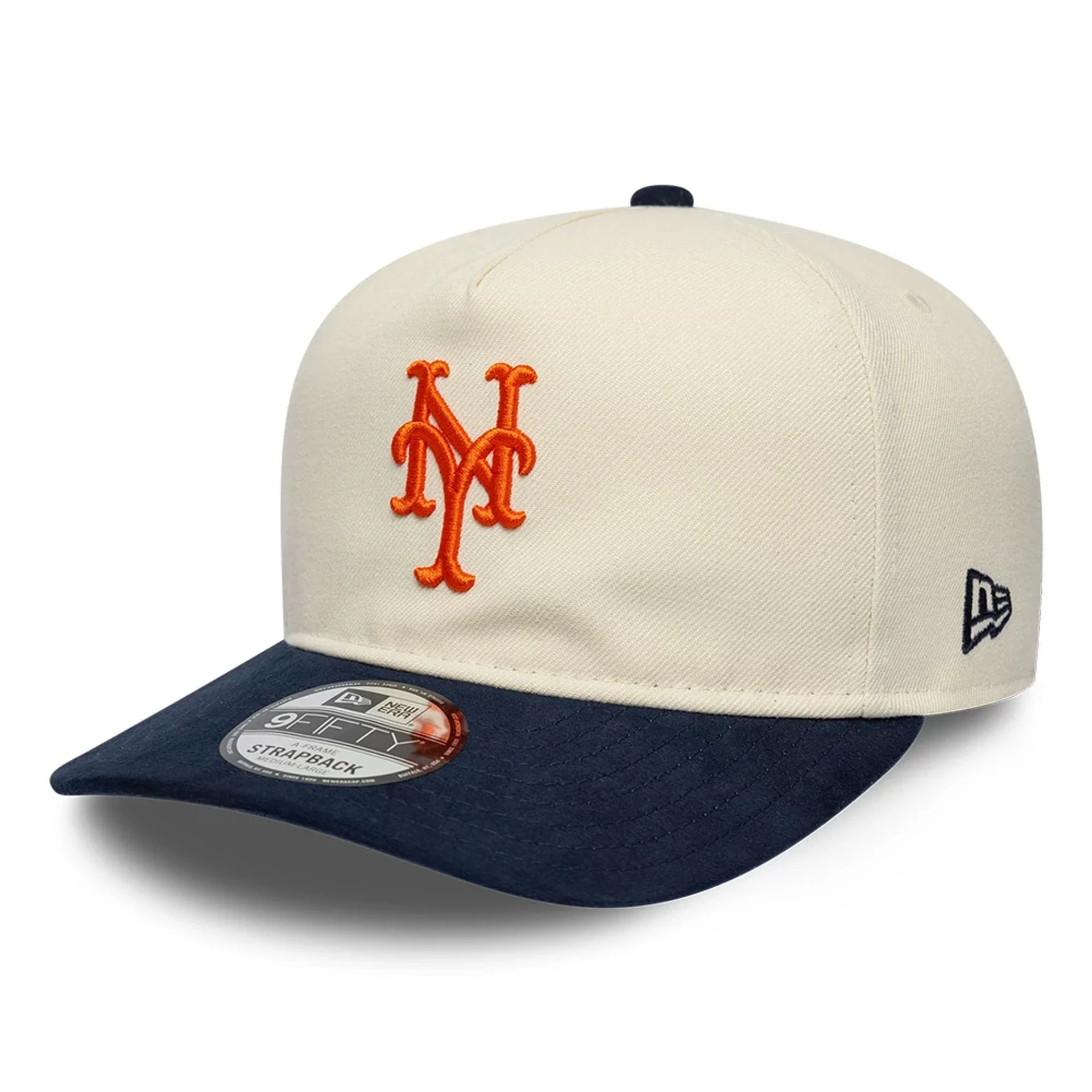 New York Mets MLB Suede Visor Cream 9FIFTY A-Frame Adjustable Cap