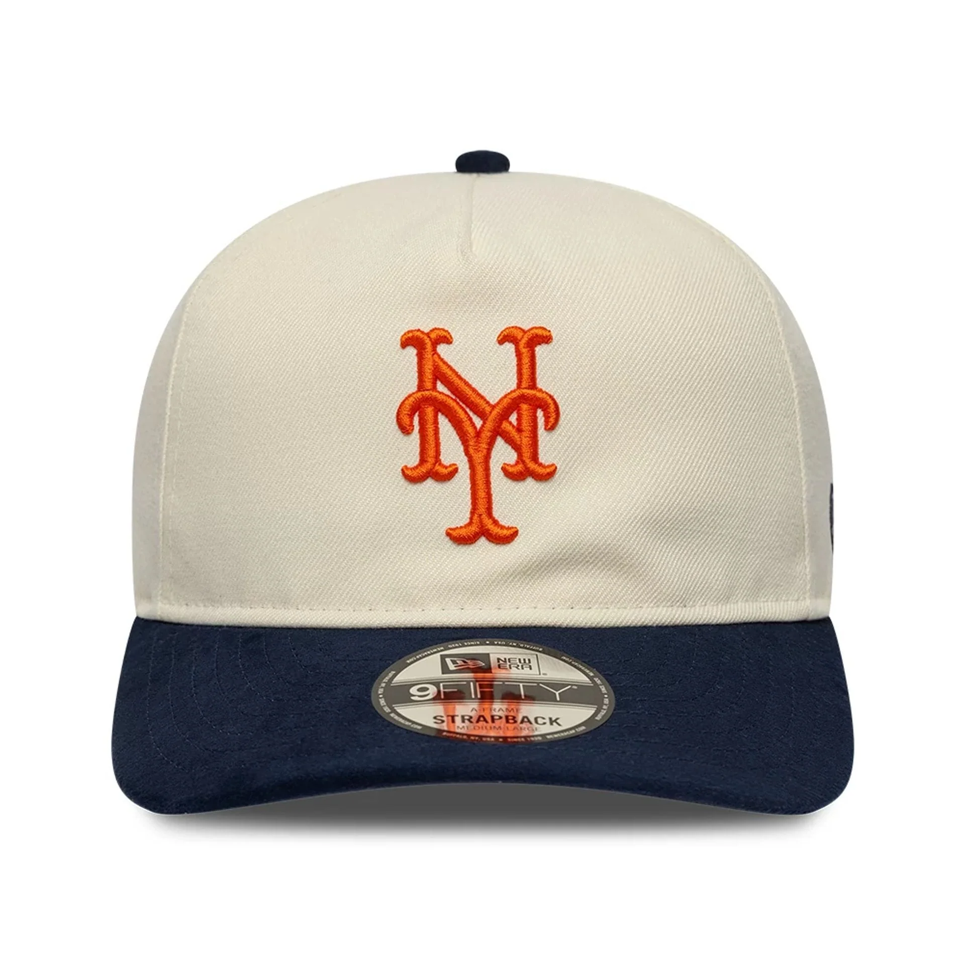 New York Mets MLB Suede Visor Cream 9FIFTY A-Frame Adjustable Cap - Image 3