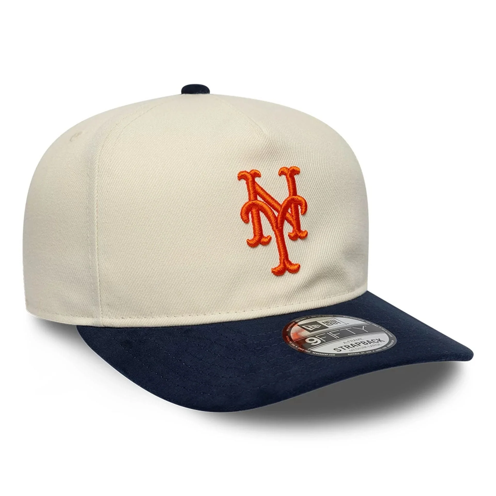 New York Mets MLB Suede Visor Cream 9FIFTY A-Frame Adjustable Cap - Image 4