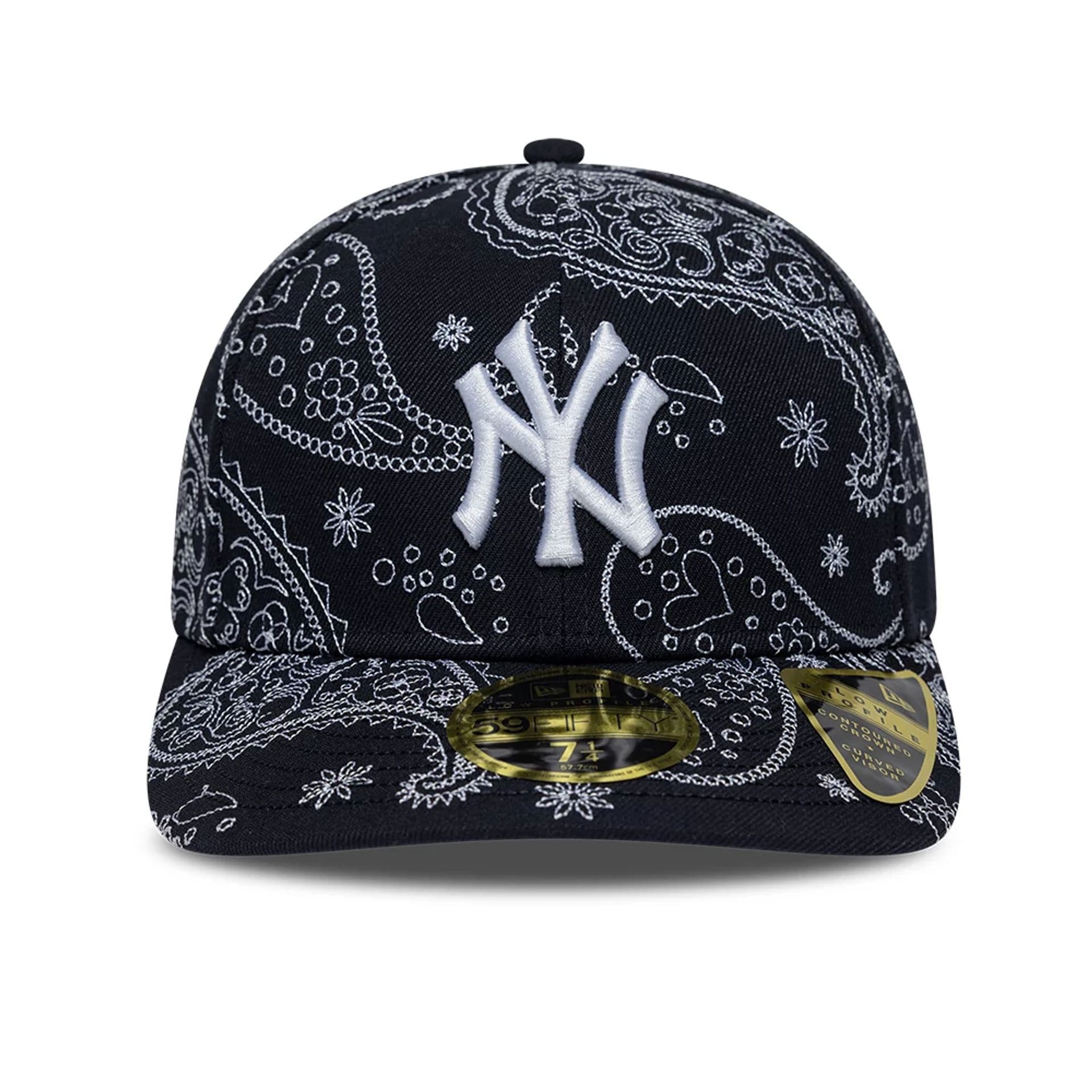 New York Yankees MLB All Over Paisley Navy Low Profile 59FIFTY Fitted Cap - Image 2