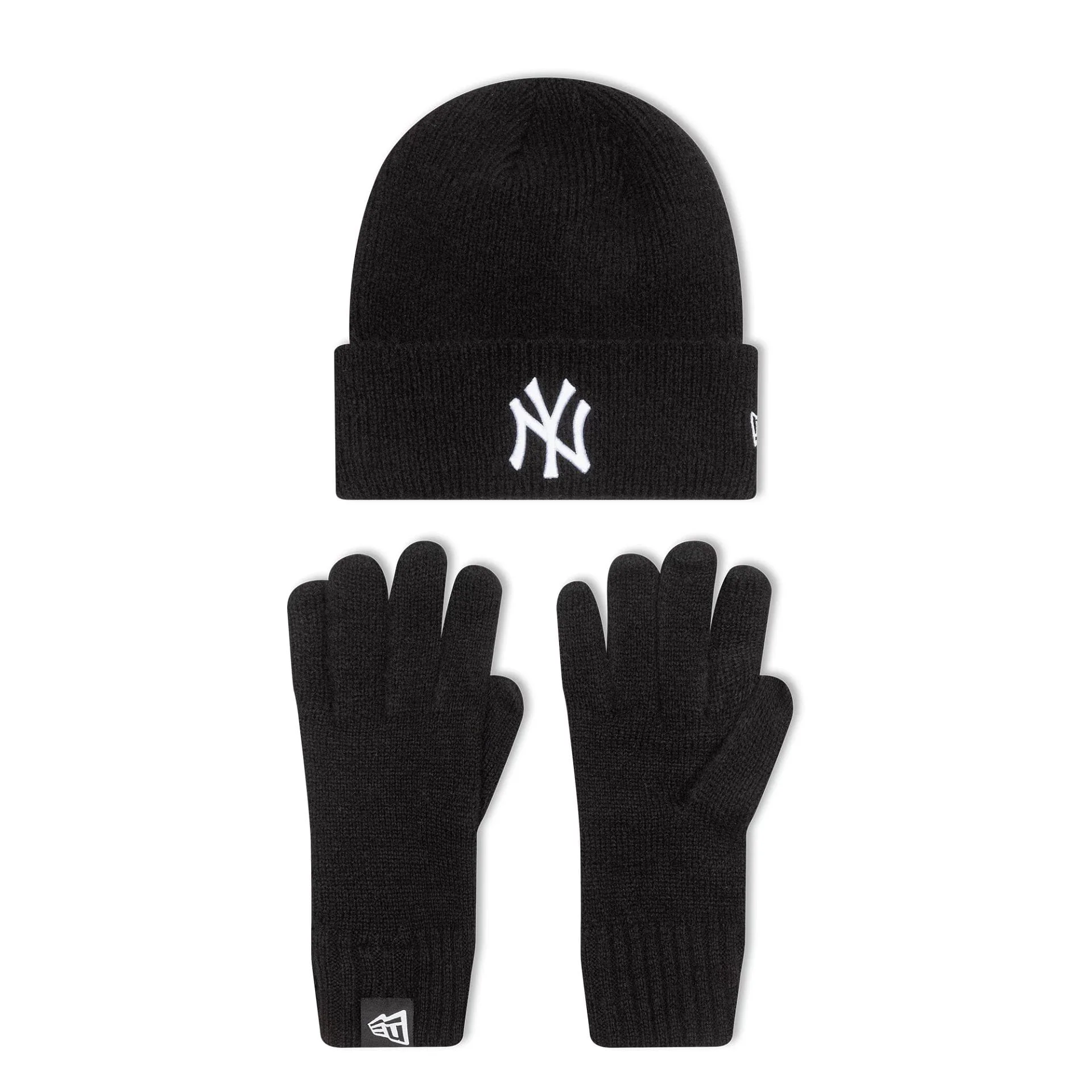 New York Yankees MLB Black Beanie & Gloves Set
