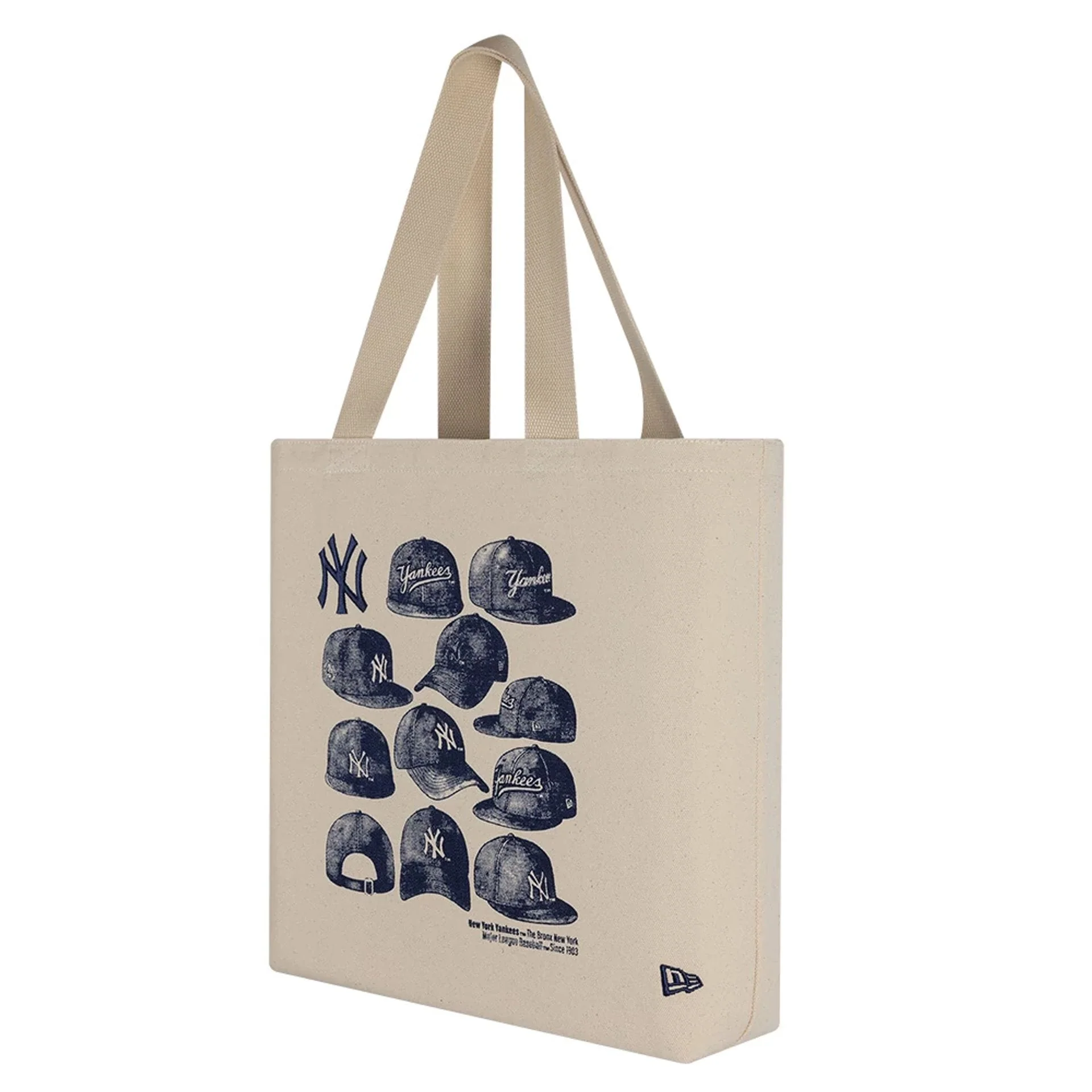 New York Yankees MLB Cap Graphic Light Beige Tote Bag