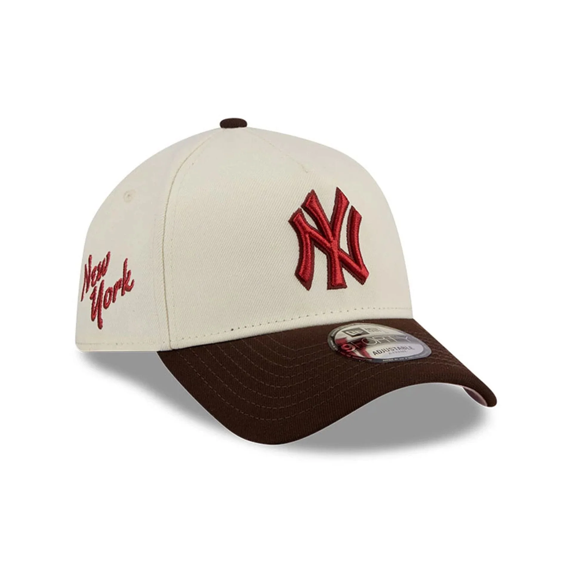 New York Yankees MLB City Script Cream 9FORTY A-Frame Adjustable Cap