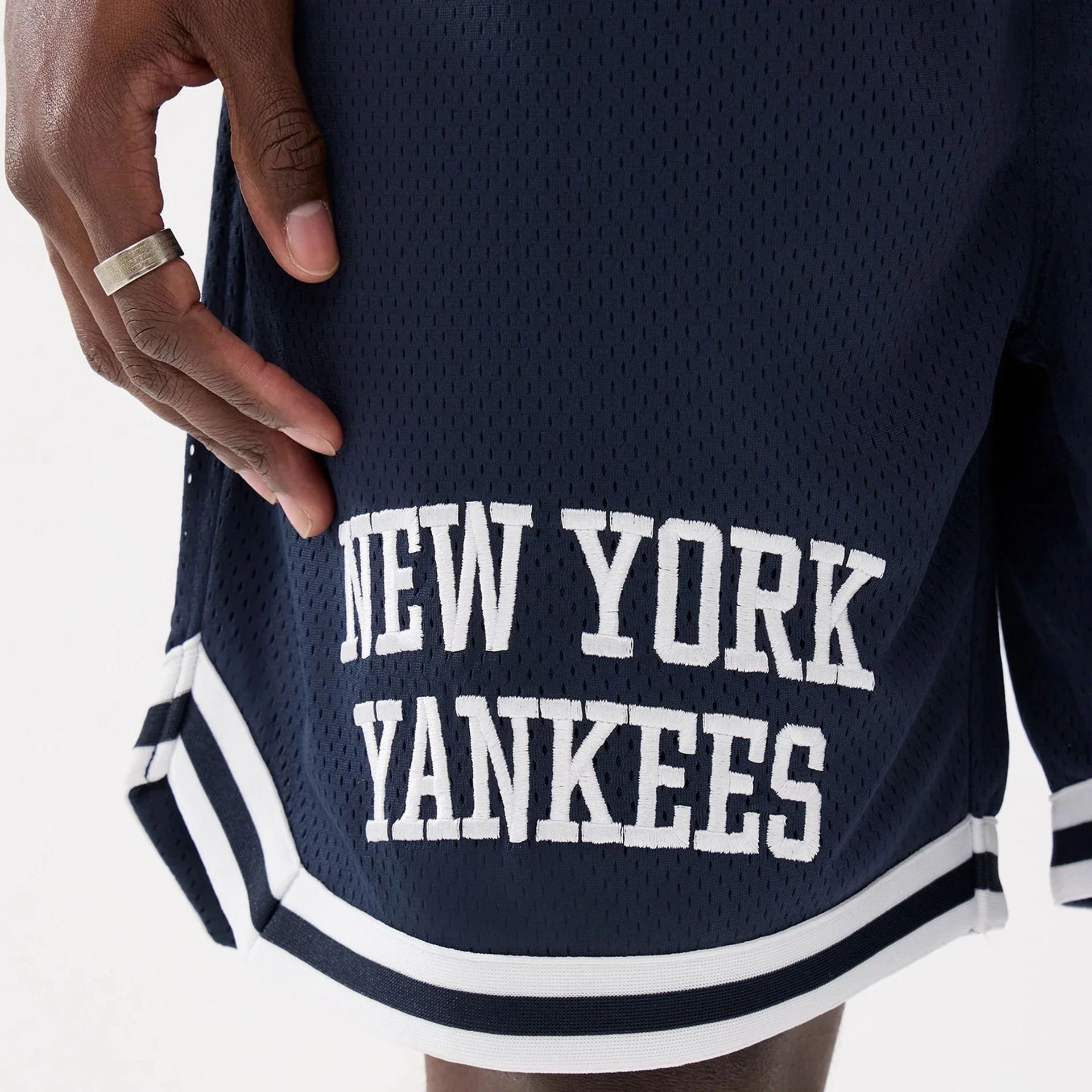 New York Yankees MLB Comfort Navy Oversized Shorts - Image 5