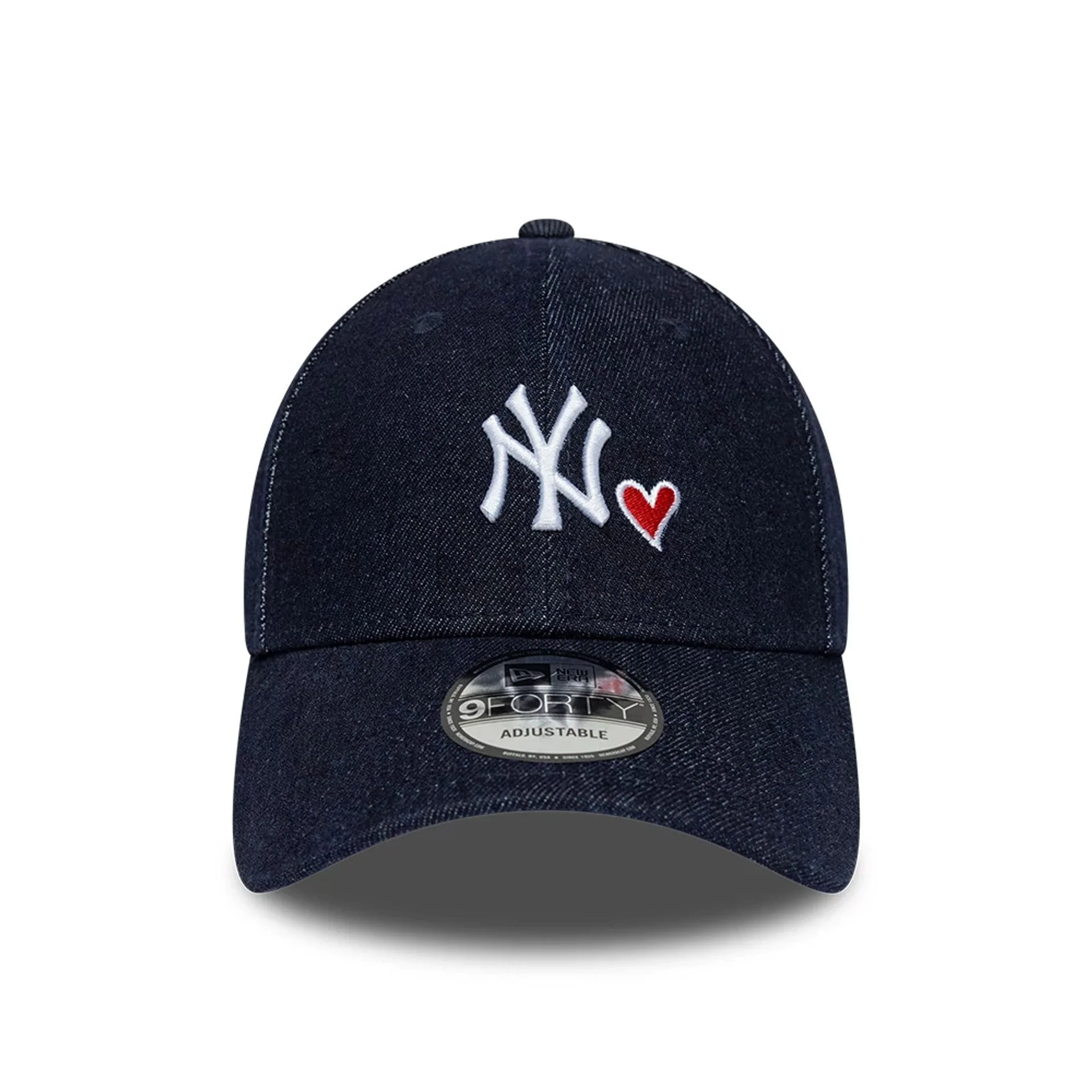 New York Yankees MLB Denim Heart Navy 9FORTY Adjustable Cap - Image 2