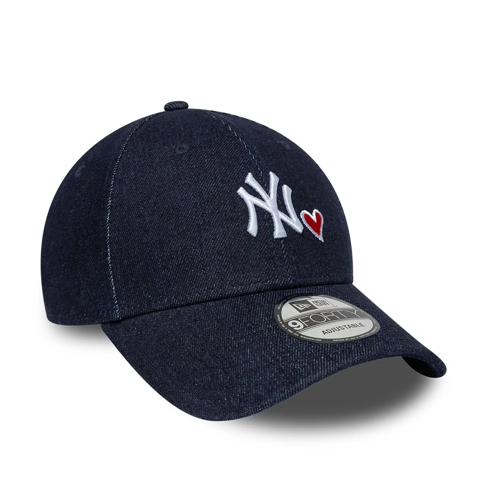 New York Yankees MLB Denim Heart Navy 9FORTY Adjustable Cap - Image 3