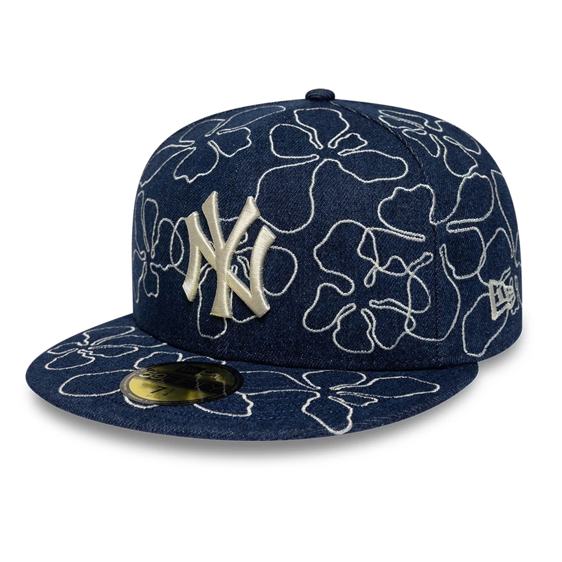 New York Yankees MLB Floral Denim Blue 59FIFTY Fitted Cap