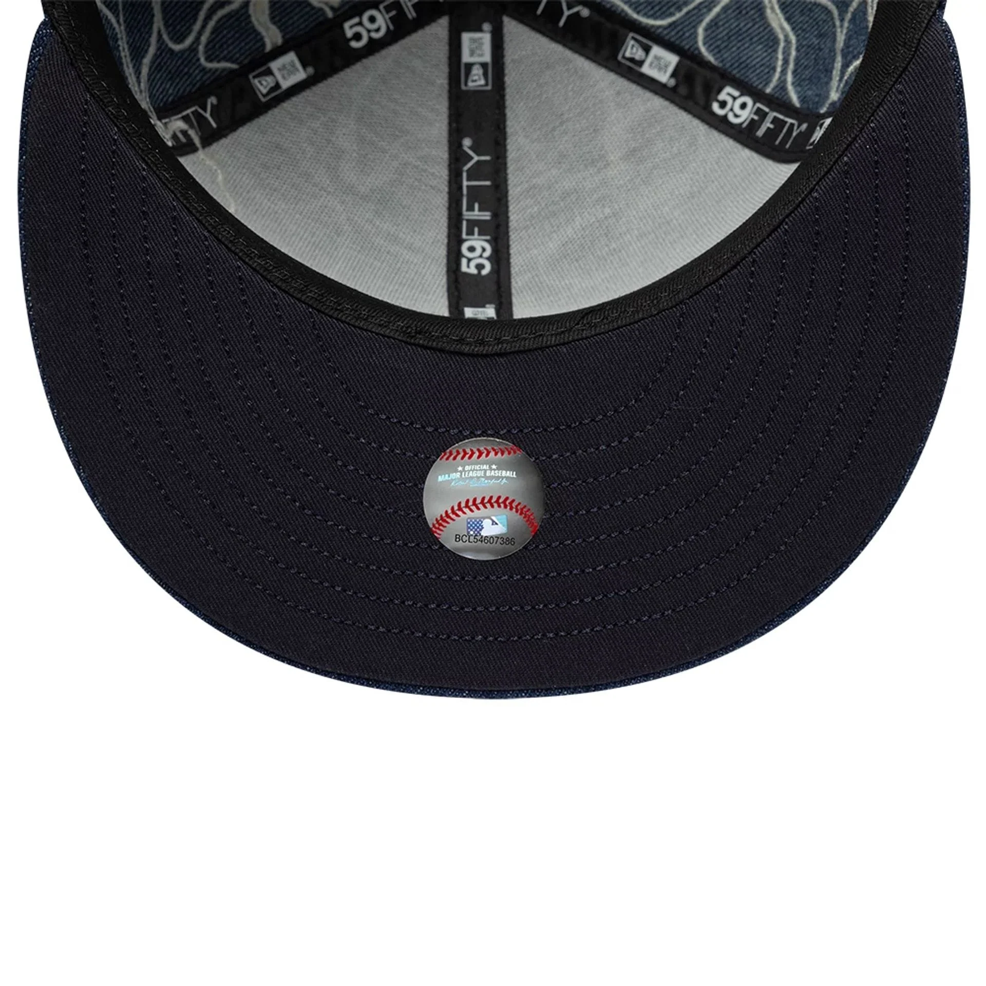 New York Yankees MLB Floral Denim Blue 59FIFTY Fitted Cap - Image 7