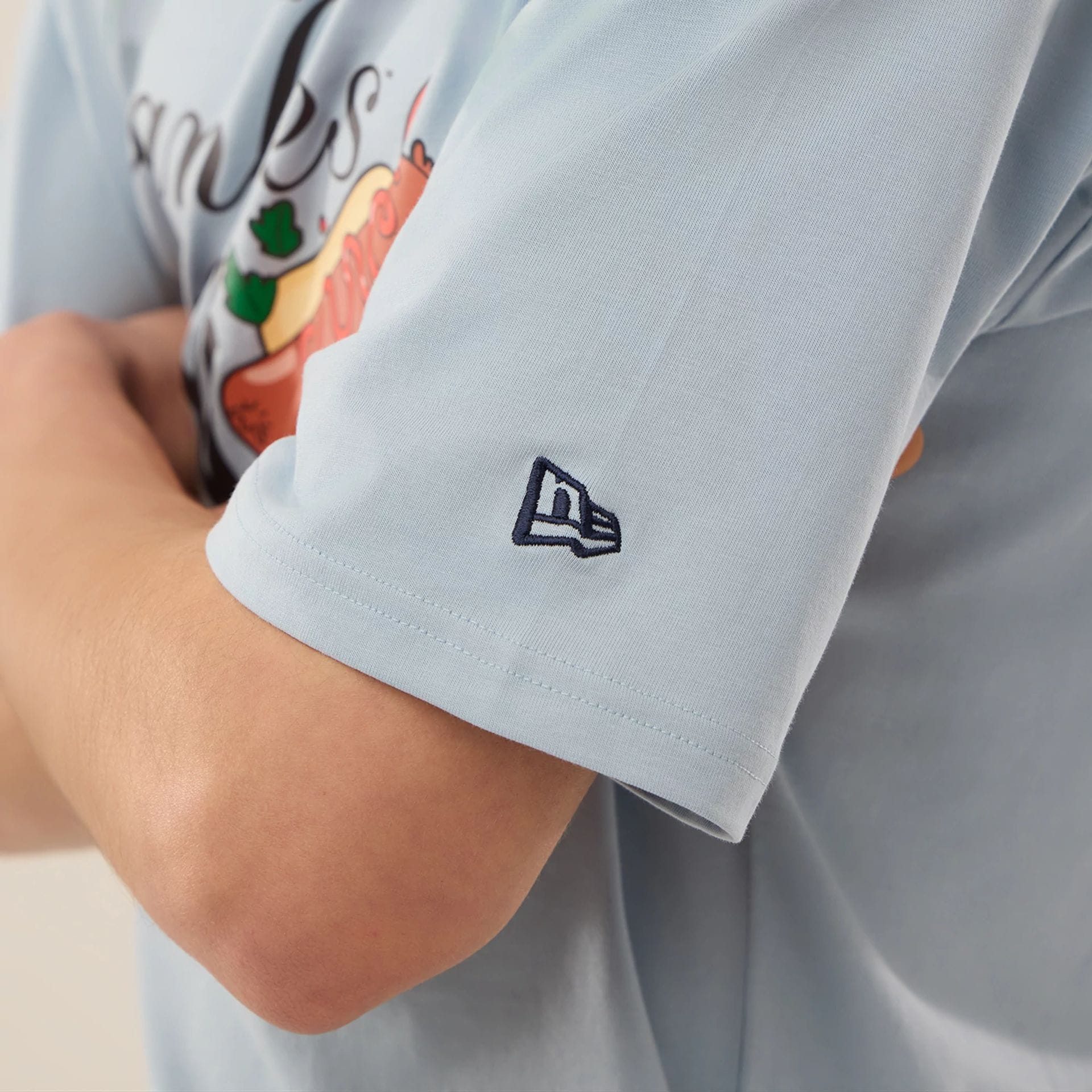New York Yankees MLB Food Graphic Pastel Blue Oversized T-Shirt - Image 5