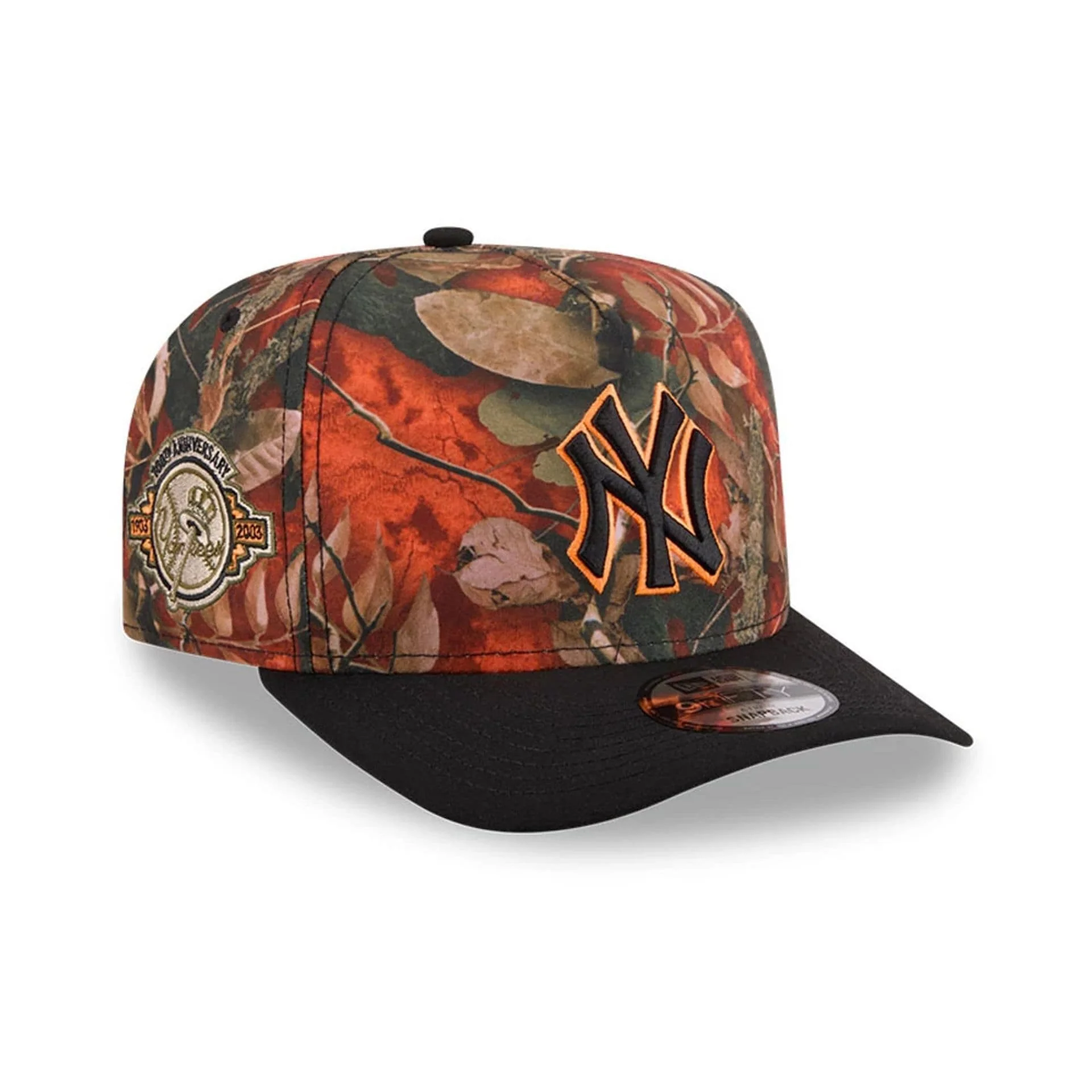 New York Yankees MLB Leaves Bright Orange 9FIFTY A-Frame Snapback Cap