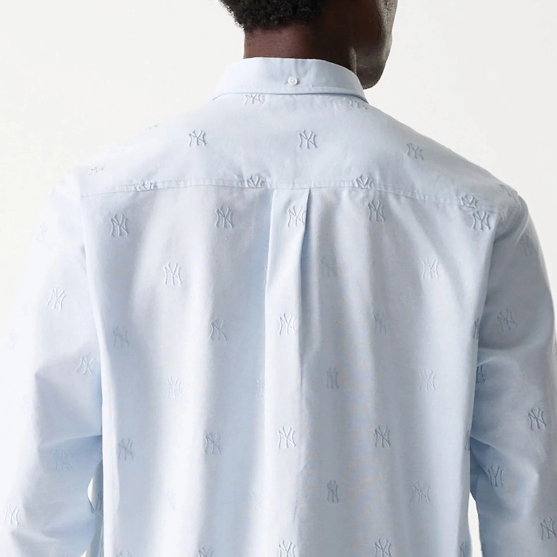 New York Yankees MLB Monogram Pastel Blue Long Sleeve Shirt - Image 5