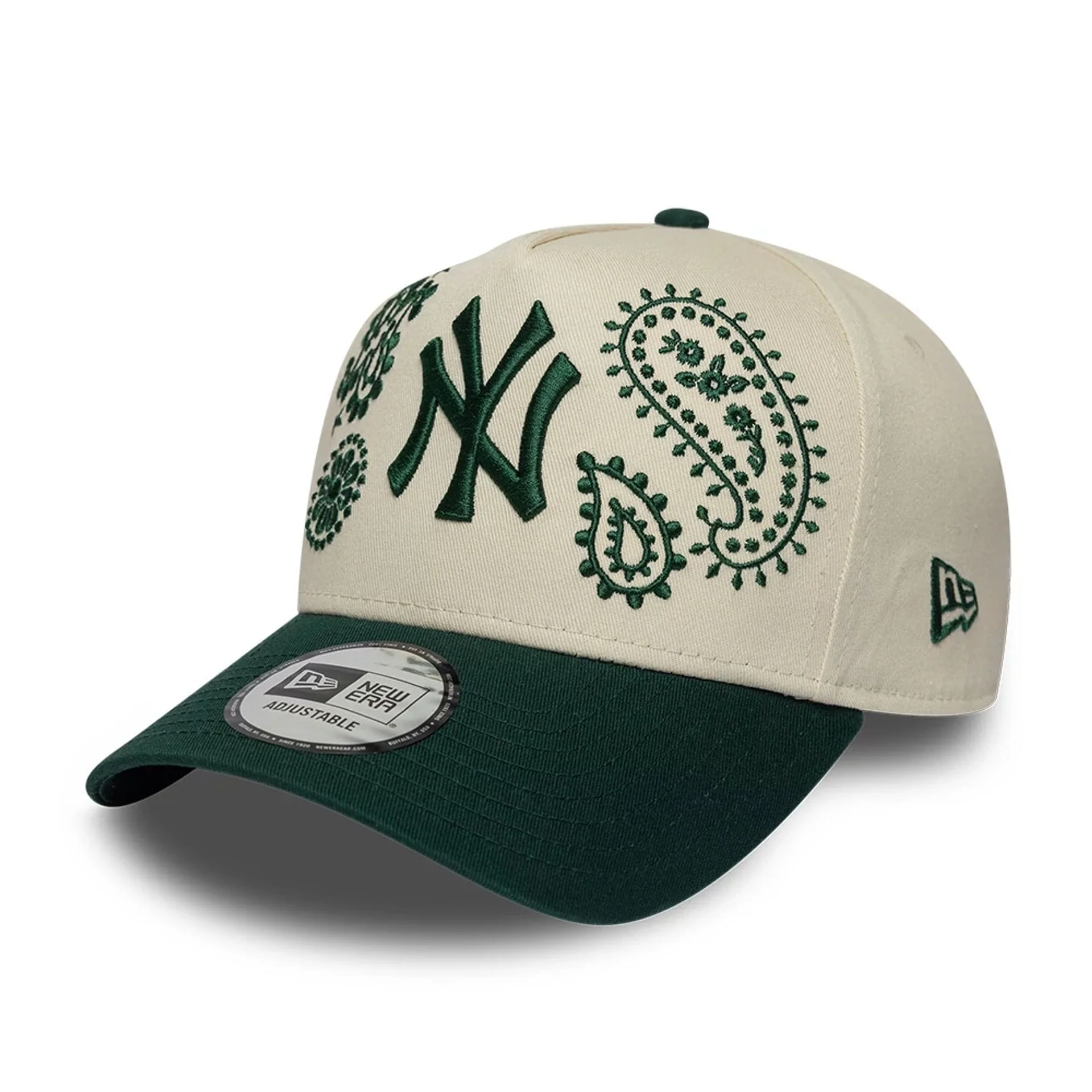 New York Yankees MLB Paisley Dark Green 9FORTY E-Frame Adjustable Cap
