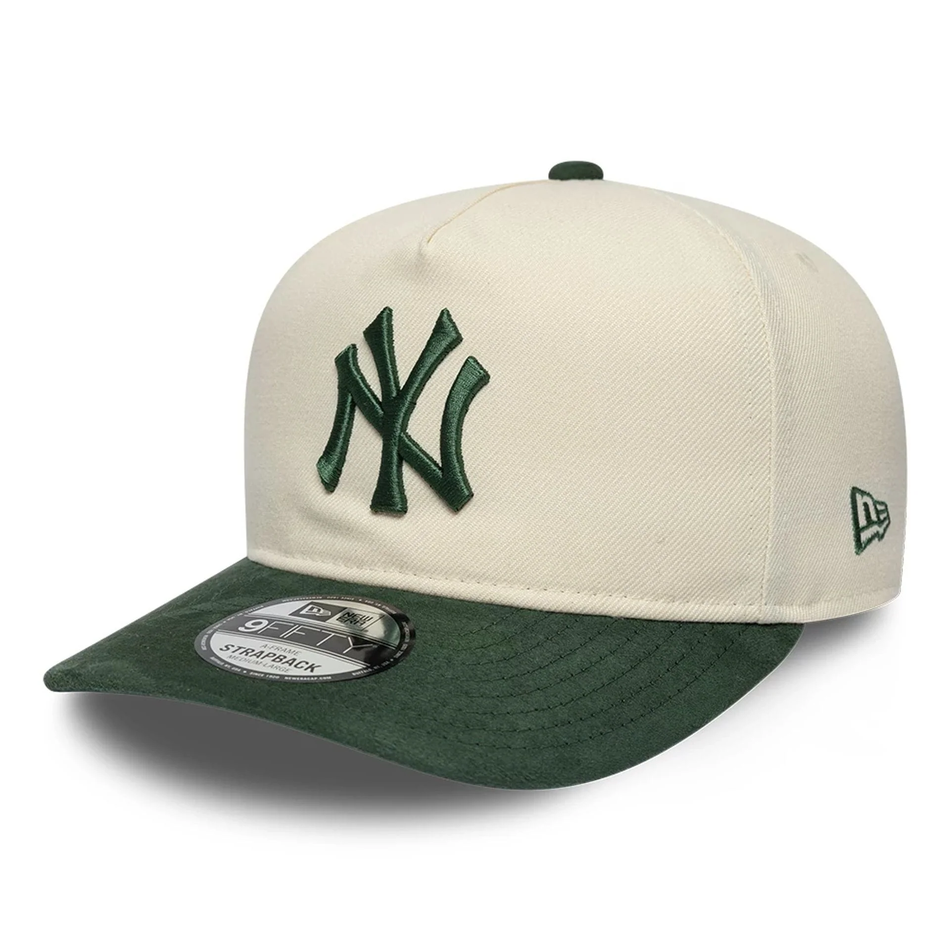 New York Yankees MLB Suede Visor Cream 9FIFTY A-Frame Adjustable Cap