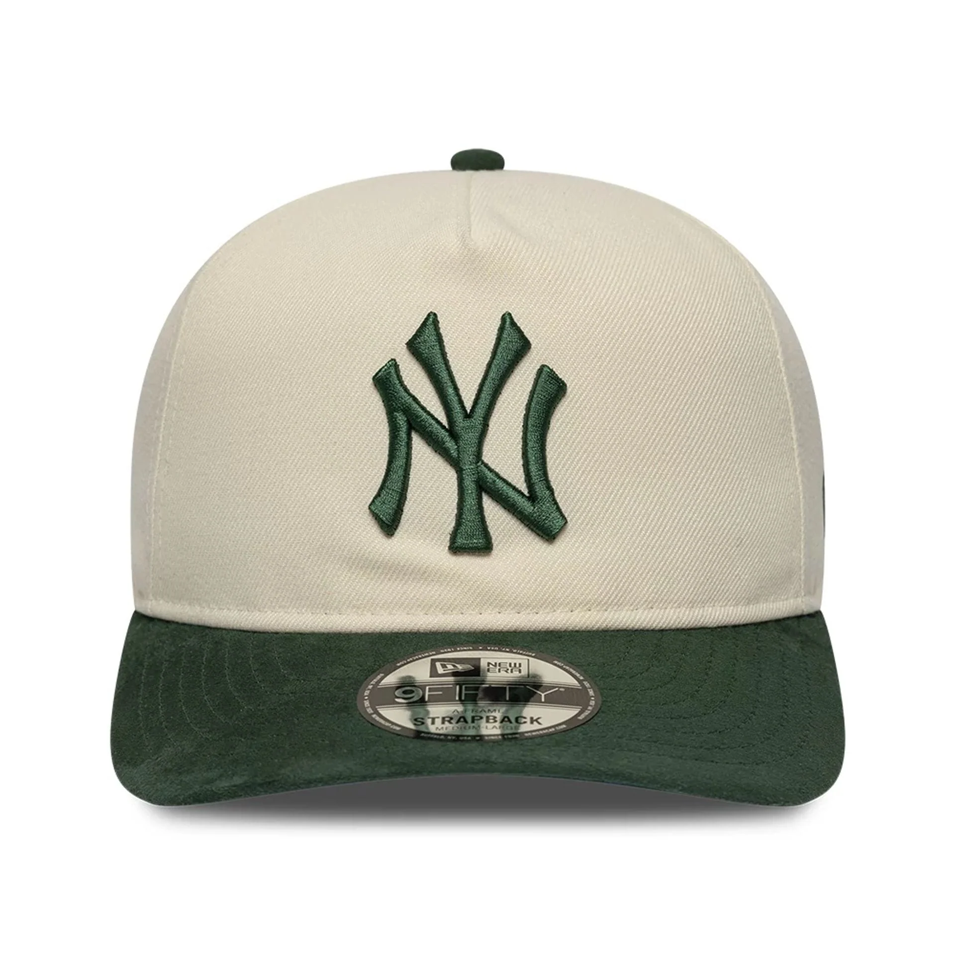 New York Yankees MLB Suede Visor Cream 9FIFTY A-Frame Adjustable Cap - Image 3