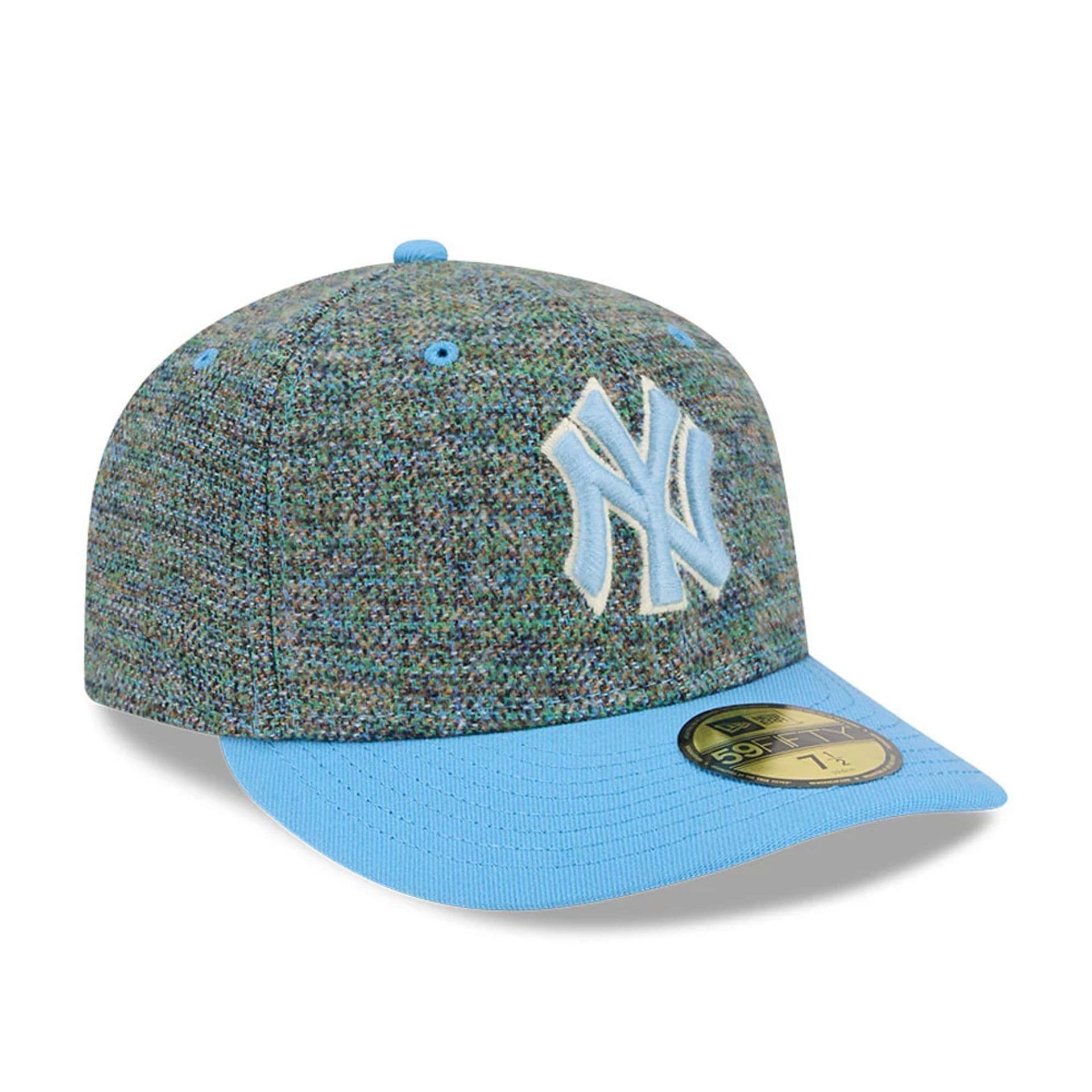 New York Yankees MLB Tweedy Cotton Pastel Blue 59FIFTY Fitted Cap - Image 4