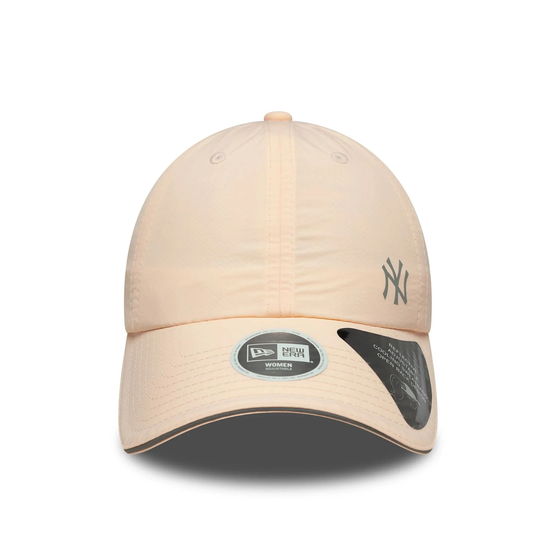 New York Yankees Womens MLB Flawless Pastel Pink Pony Tail Adjustable Cap - Image 3