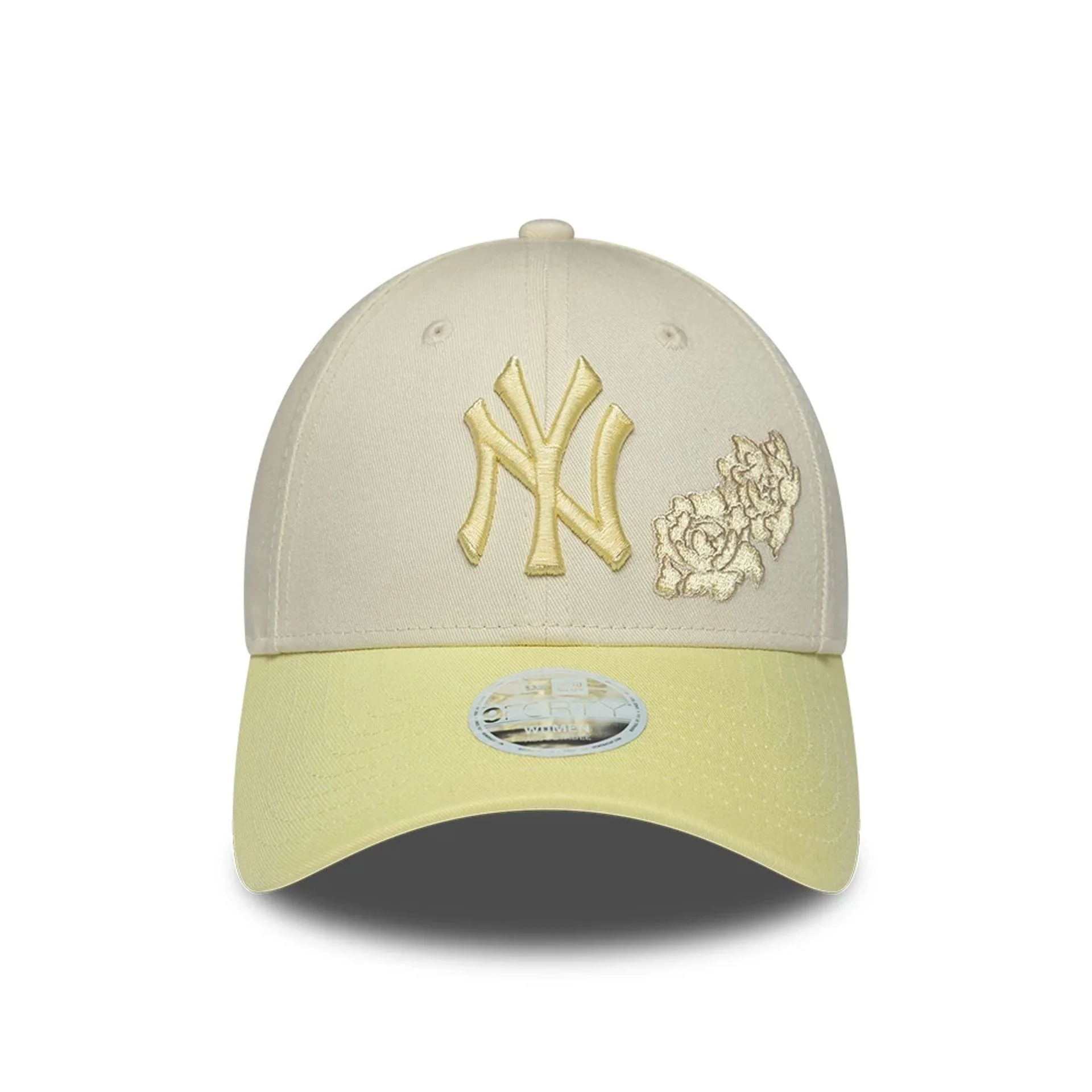 New York Yankees Womens MLB Floral Cream & Yellow 9FORTY Adjustable Cap - Image 2