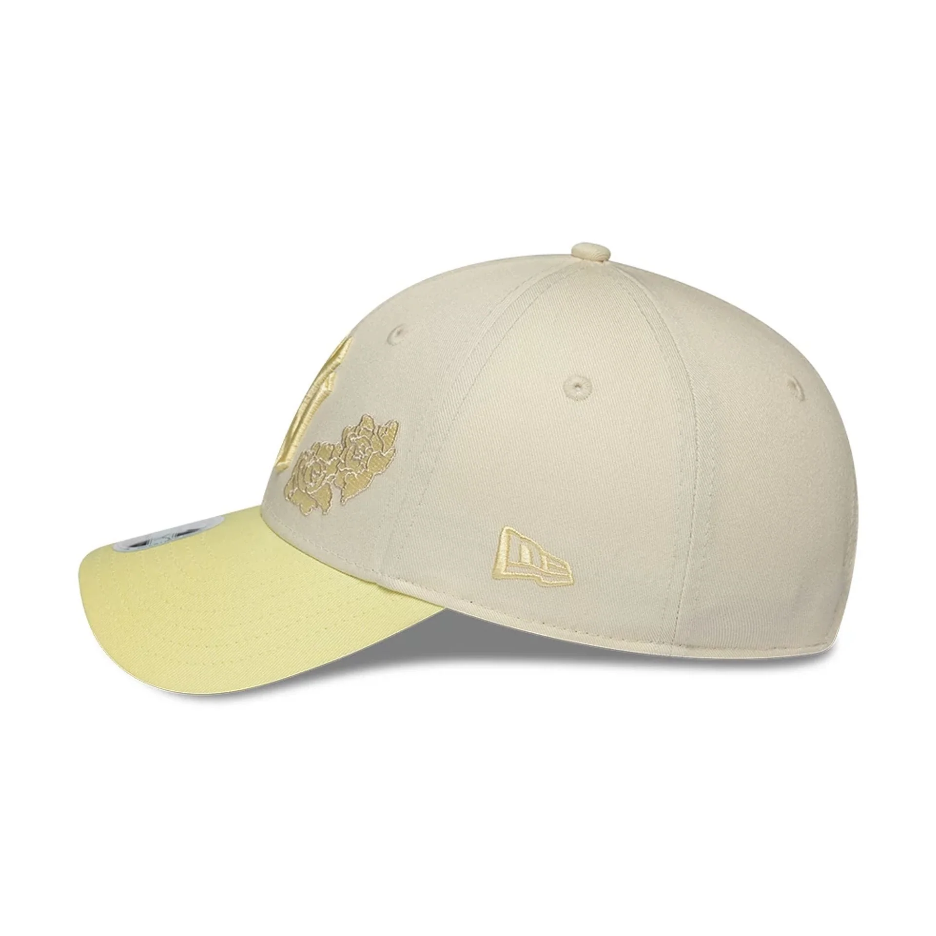 New York Yankees Womens MLB Floral Cream & Yellow 9FORTY Adjustable Cap - Image 5