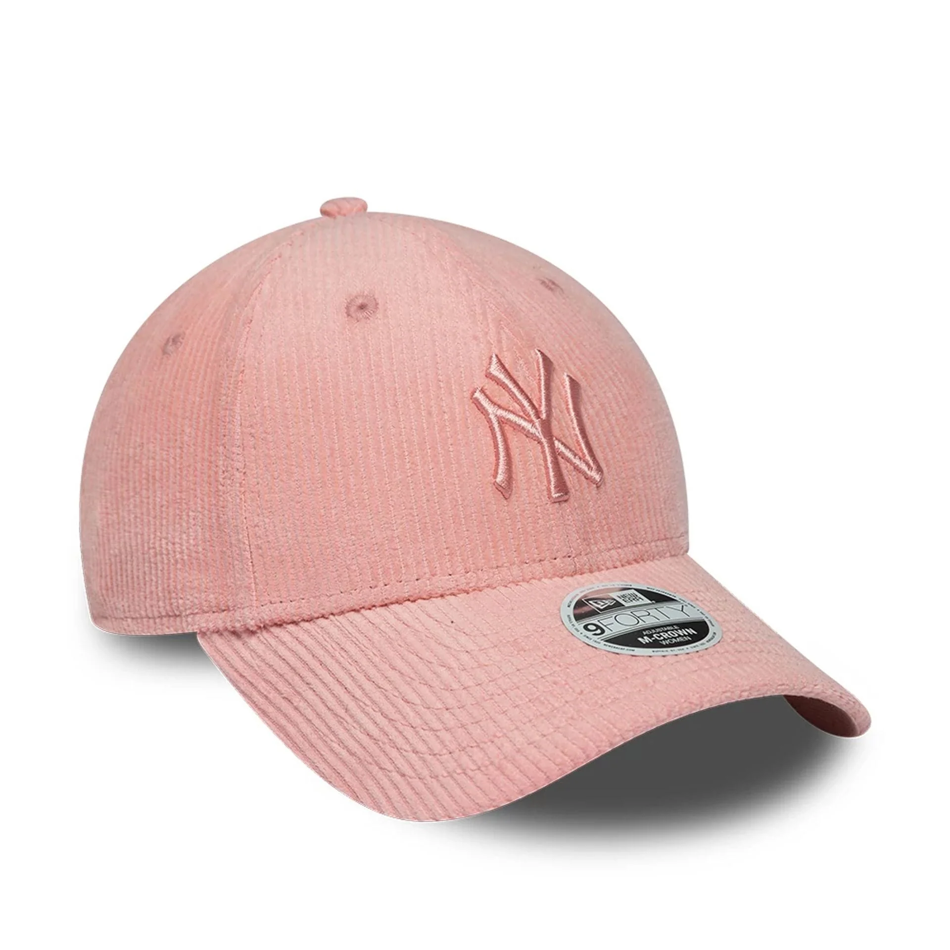 New York Yankees Womens MLB Pastel Cord Pink 9FORTY M-Crown Adjustable Cap - Image 3