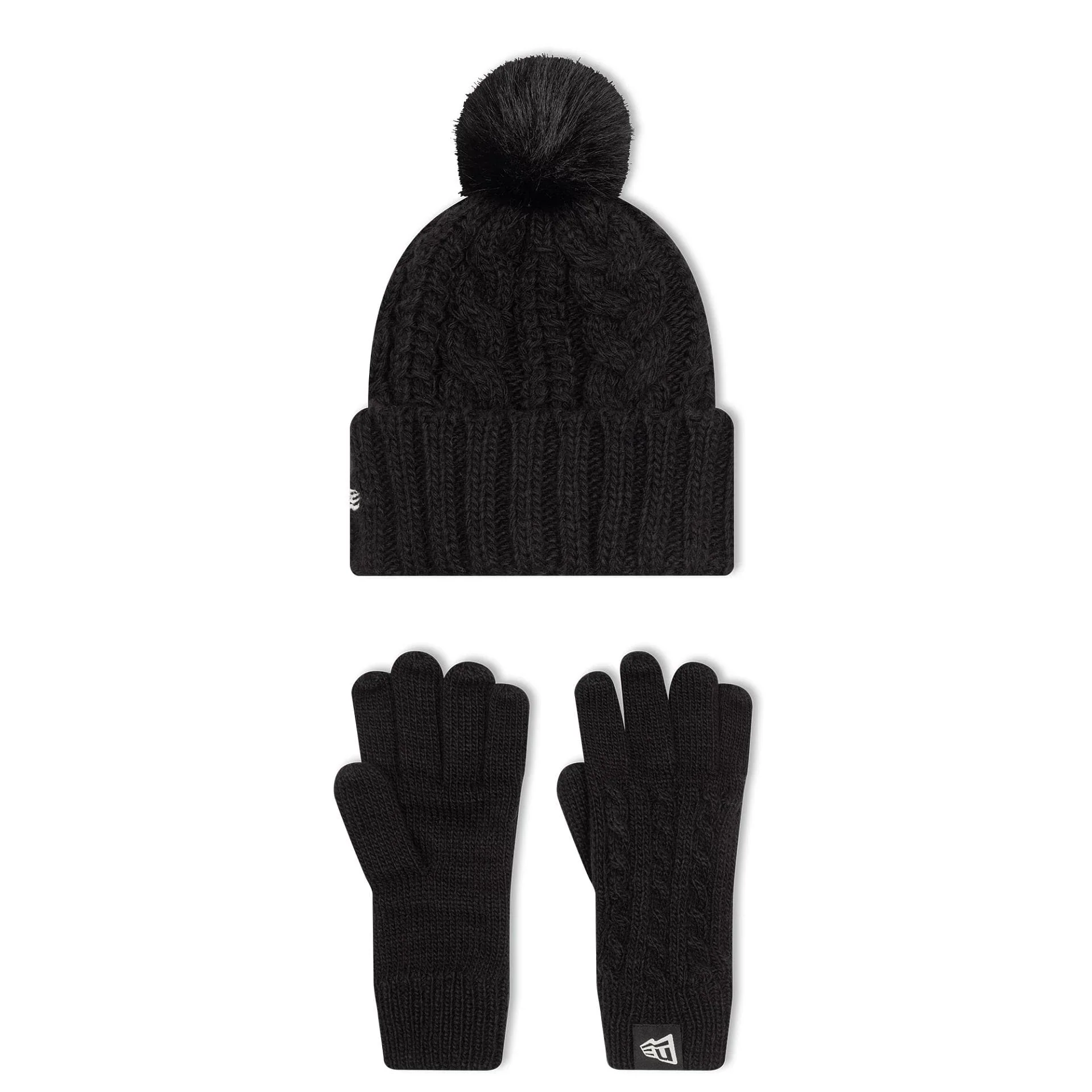 New York Yankees Youth MLB Black Beanie & Gloves Set - Image 2