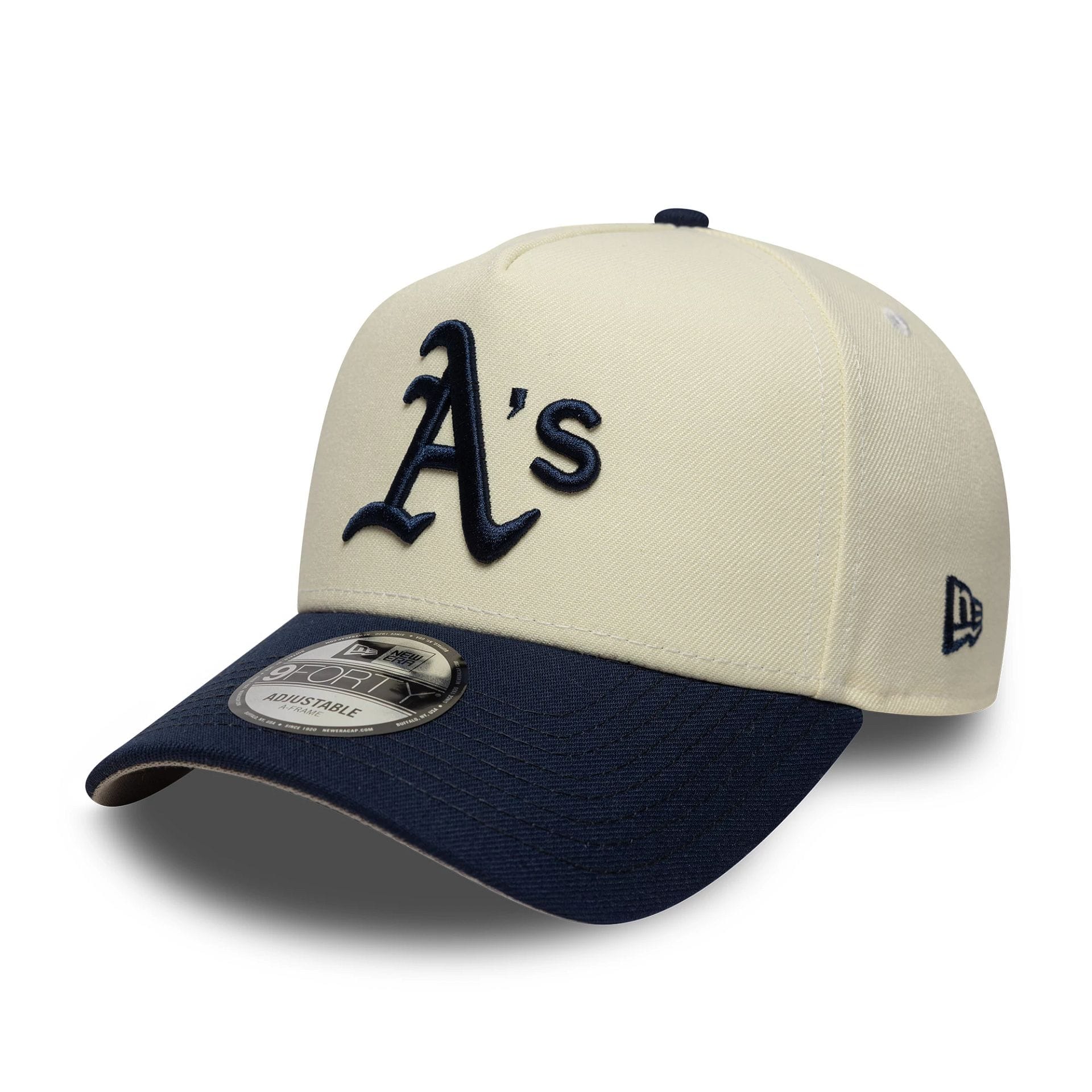Oakland Athletics MLB Chrome Blue Contrast Cream 9FORTY A-Frame Adjustable Cap - Image 4