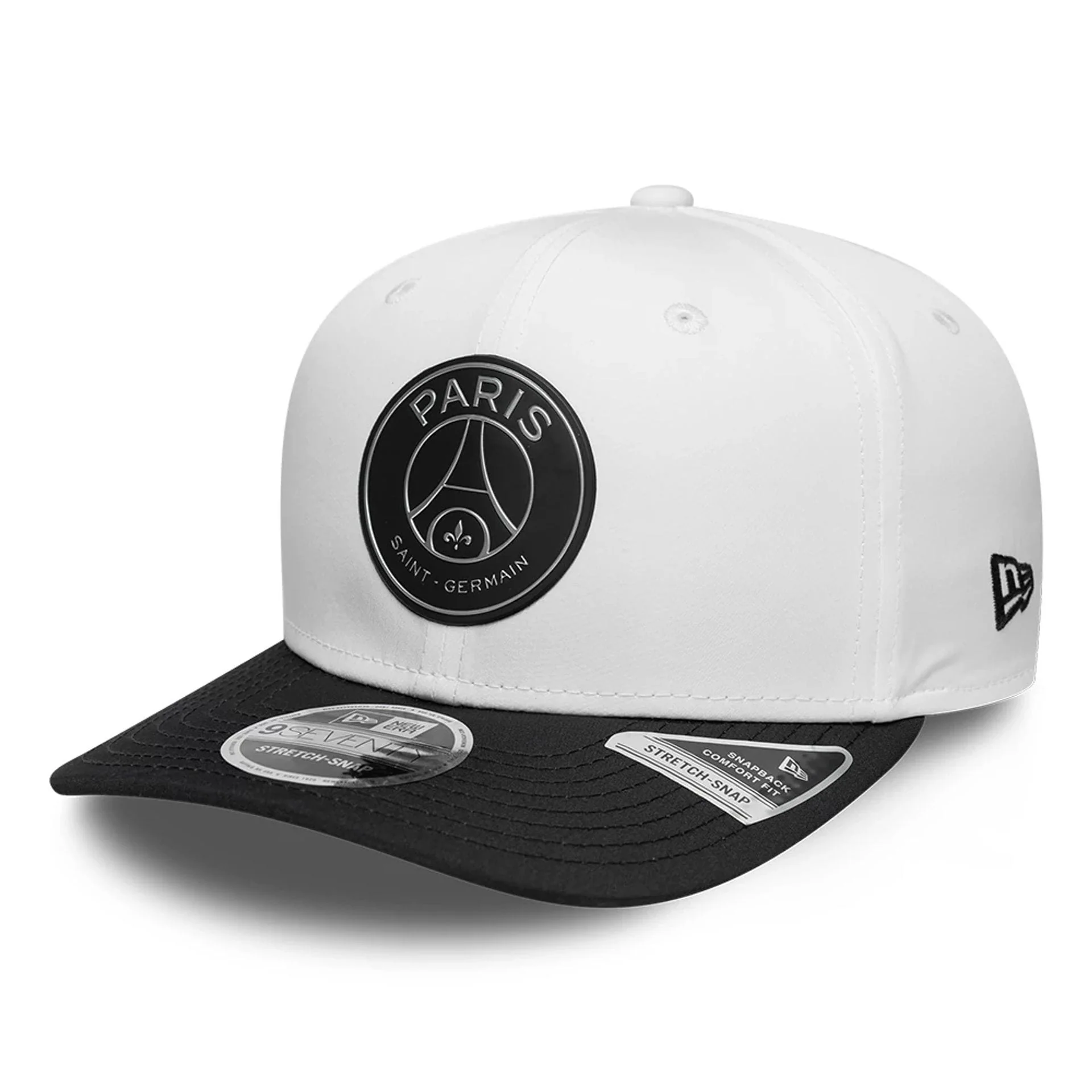 Paris Saint Germain Metallic White 9SEVENTY Stretch Snap Adjustable Cap