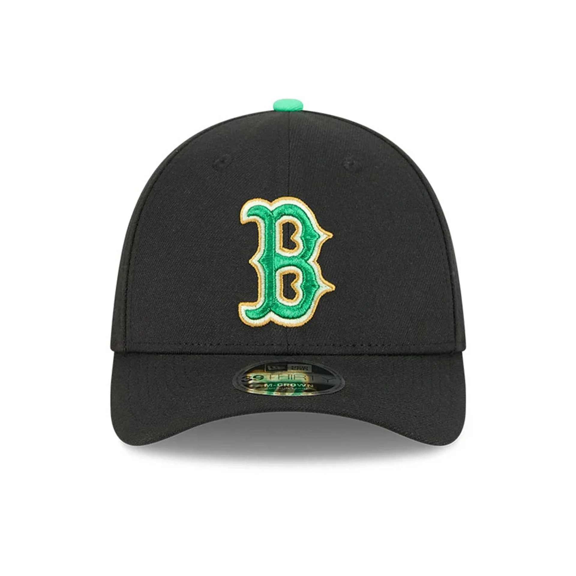 Red Sox MLB Saint Patrick's Day Black 39THIRTY M-Crown A-Frame Stretch Fit Cap - Image 2