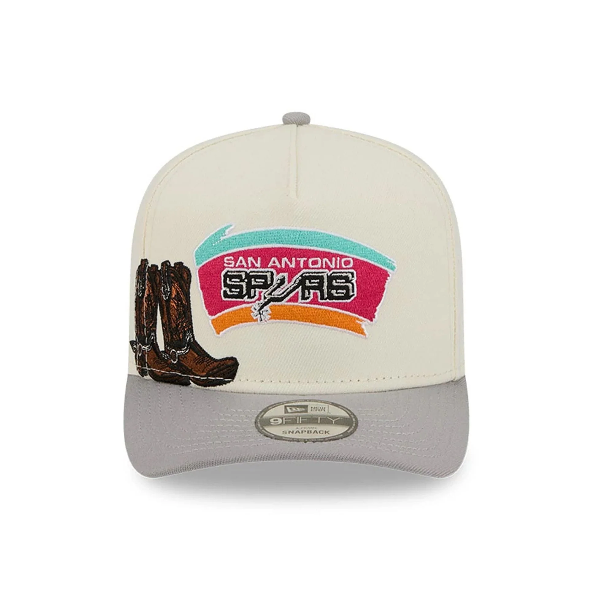 San Antonio Spurs NBA Grey 9FIFTY A-Frame Snapback Adjustable Cap - Image 3
