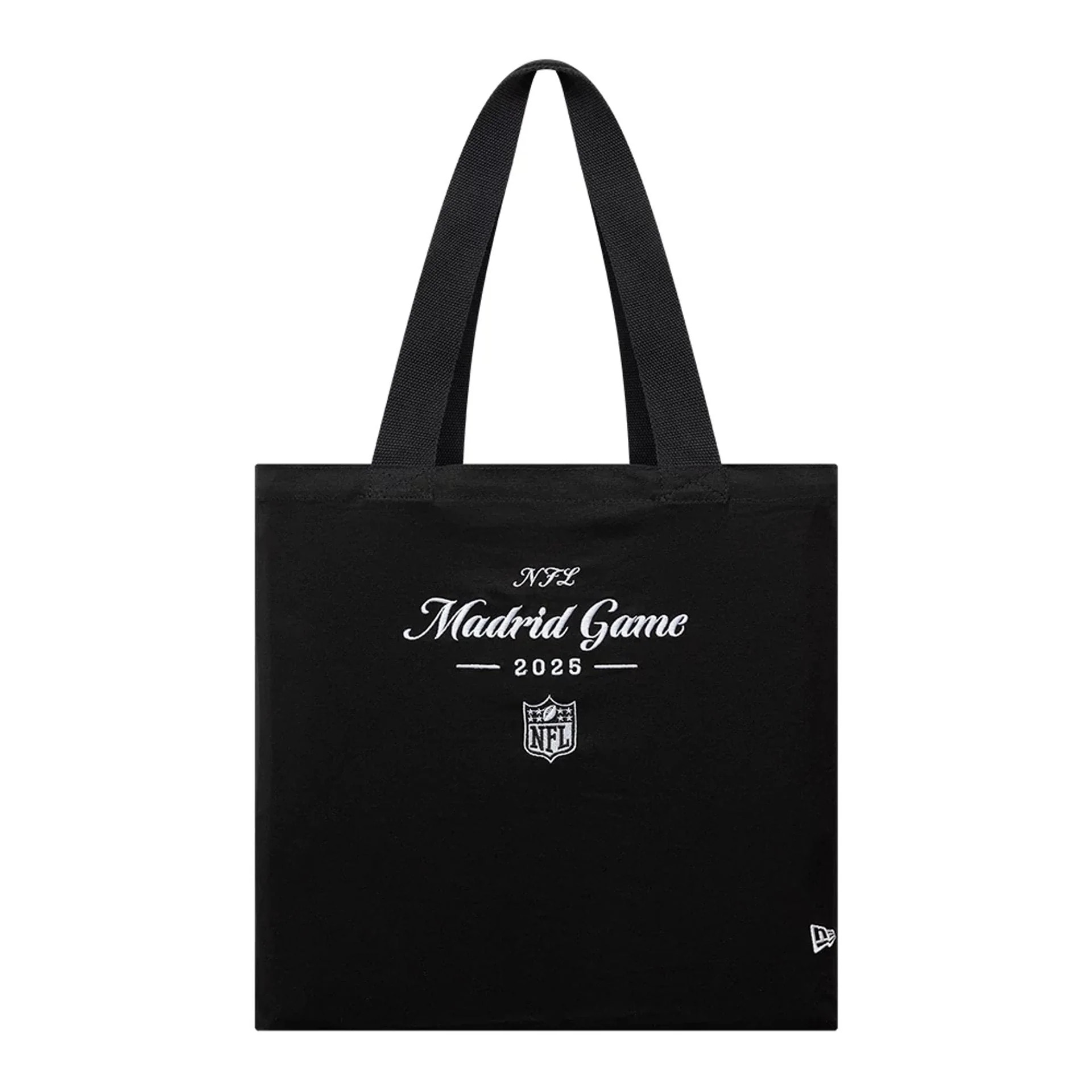 Shield Logo NFL Madrid Game 2025 Black Tote Bag