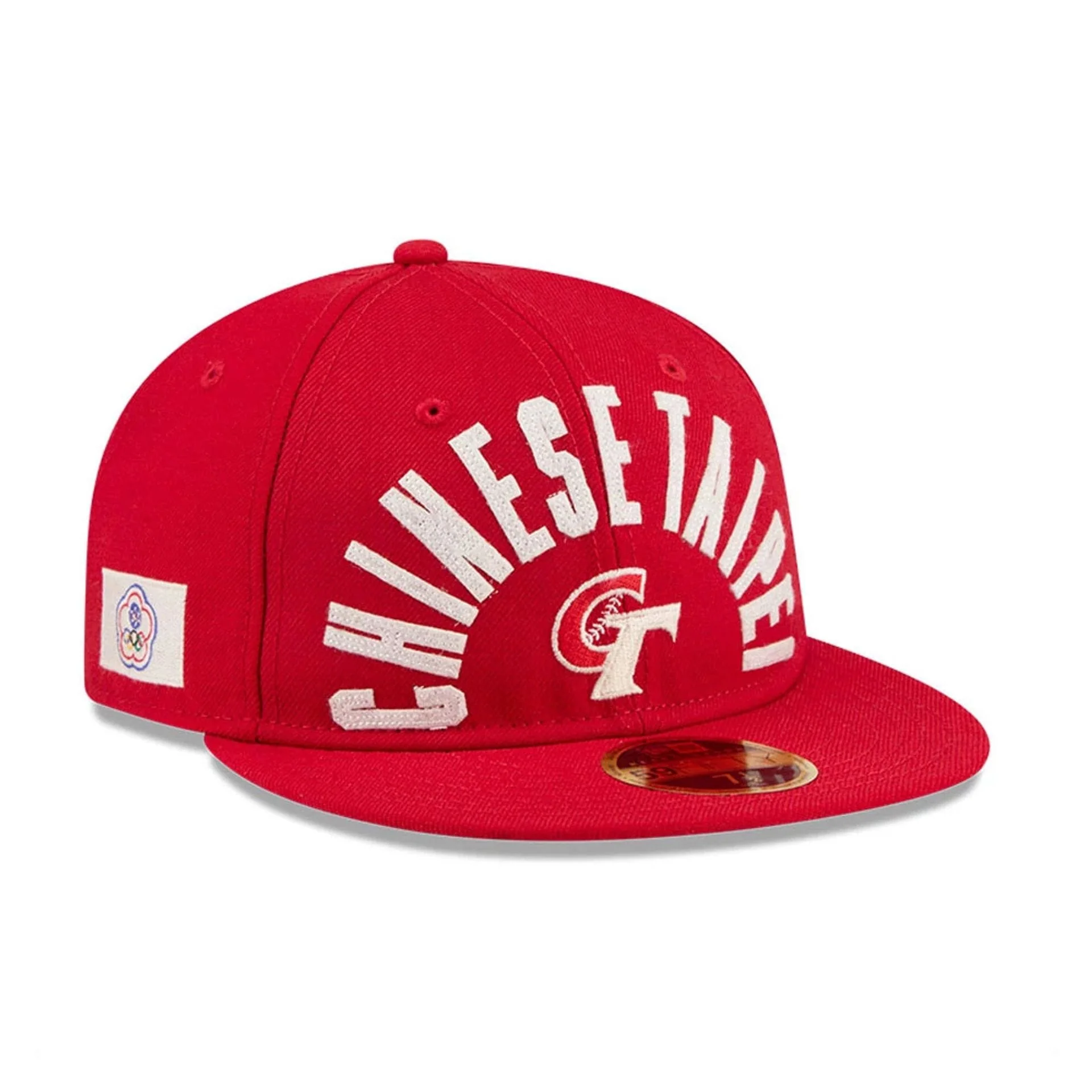 WBC Taipei Classical Script Red Retro Crown 59FIFTY Fitted Cap